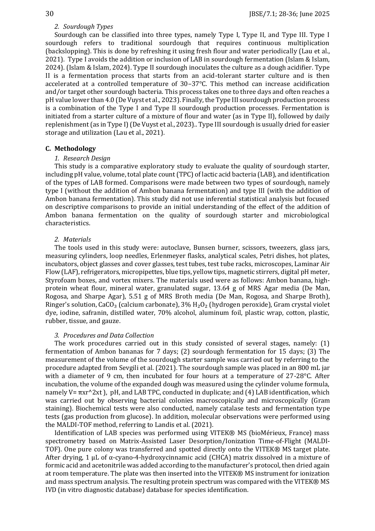 JURIS Enhancing Sourdough Starter Using Ambon Banana Fermentation A Comparative Study of Type I and Type III Starters Focusing on Lactic Acid Bacteria and Quality