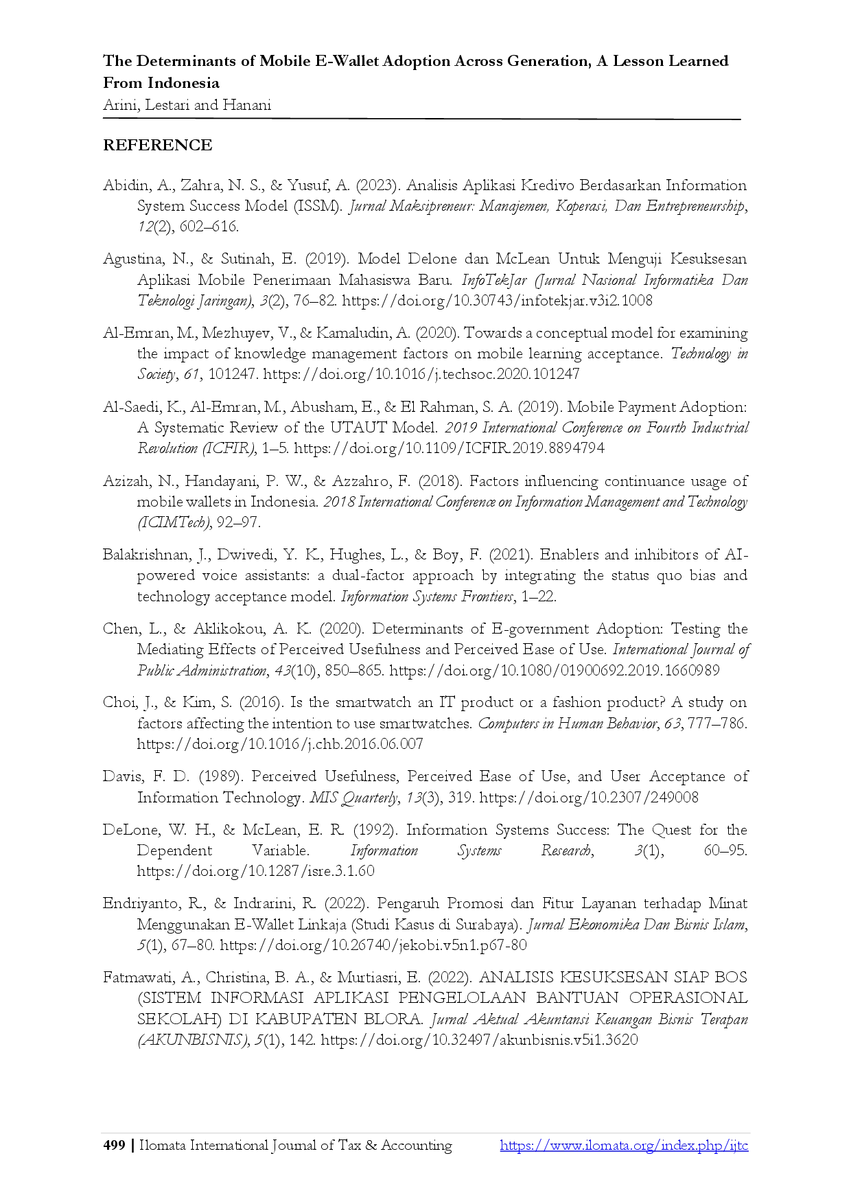 juris The Determinants of Mobile E Wallet Adoption Across Generation A Lesson Learned From Indonesia