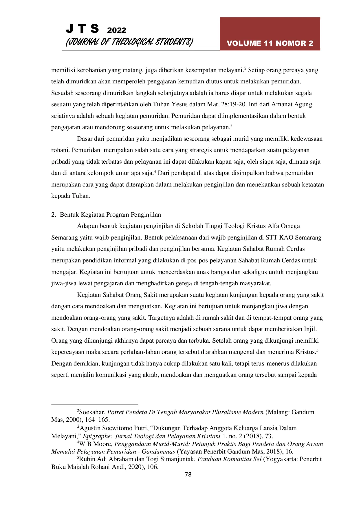 JURIS Efektivitas Program Penginjilan Di Kalangan Mahasiswa Regular