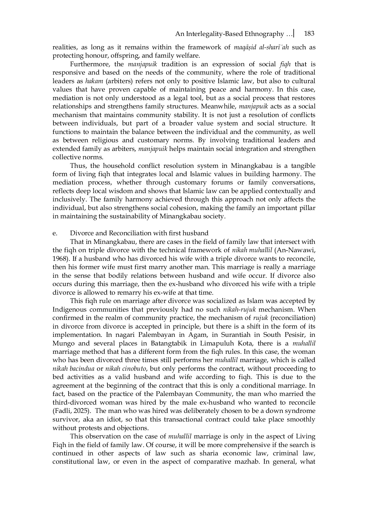 JURIS Etnografi Berbasis Interlegalitas Fiqh Hidup dalam Praktik Pernikahan Minangkabau