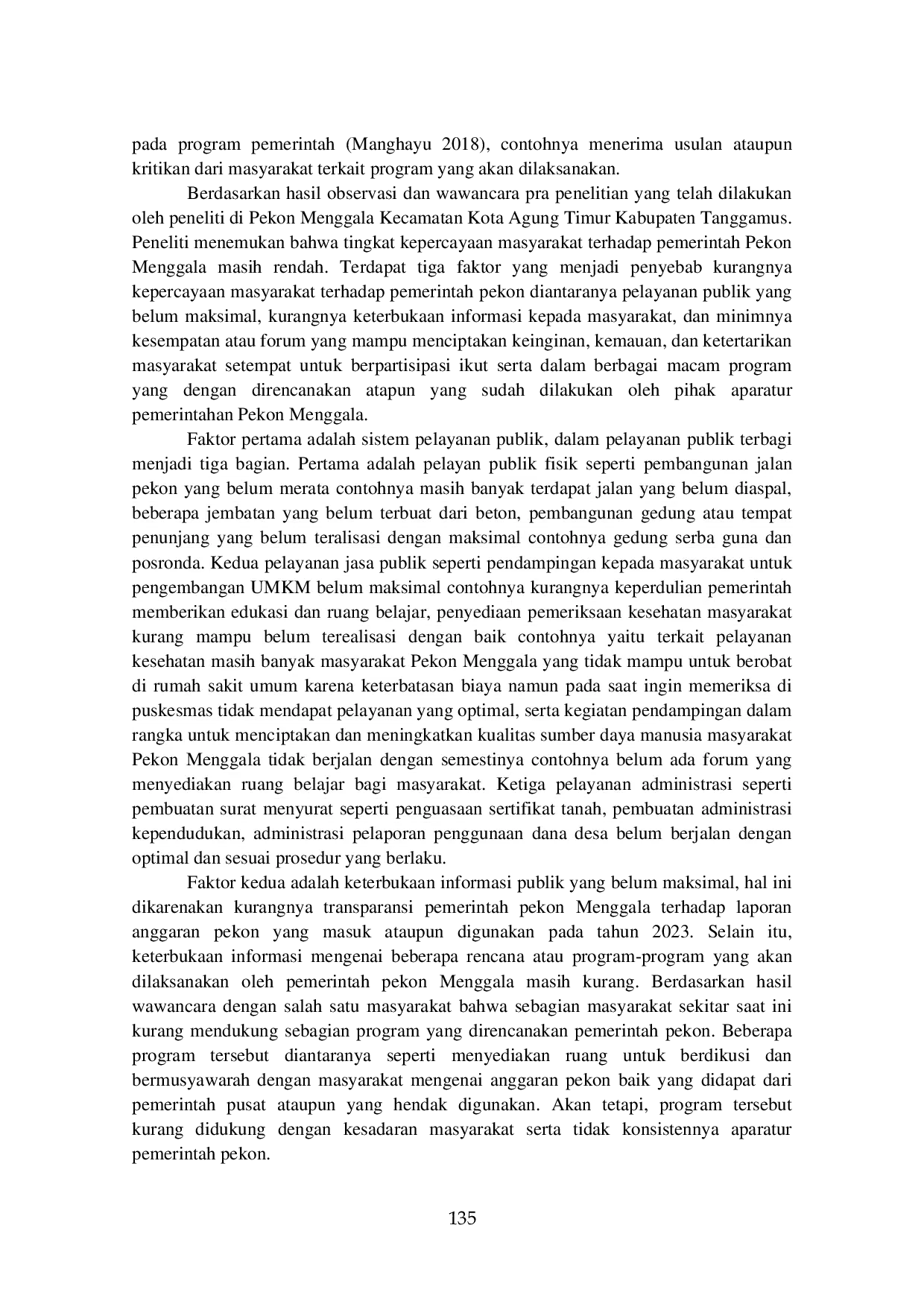 JURIS Kinerja Pemerintah Pekon Dalam Mencapai Good Governance