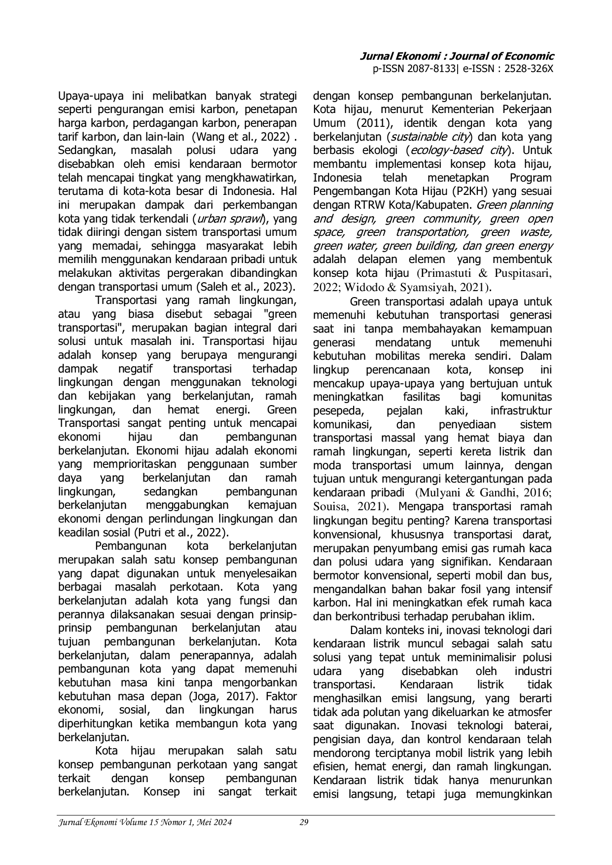 JURIS Peran Inovasi Teknologi Dalam Green Transportasi Mewujudkan Green Economy Dan Pembangunan Berkelanjutan