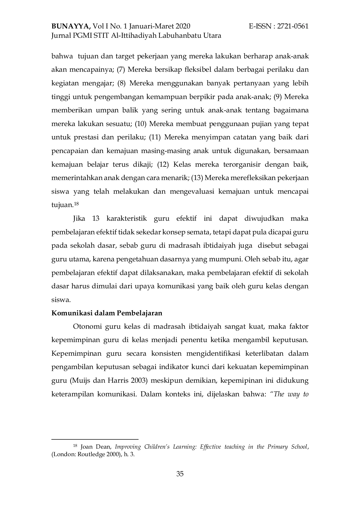 JURIS Efektivitas Pembelajaran Bagi Murid Di Madrasah Ibtidaiyah