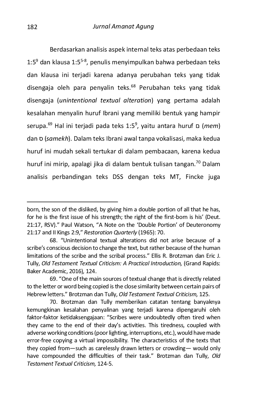 JURIS Satu Bagian atau Dua Bagian atau Bukan Keduanya Studi Penelitian Naskah atas Kata AppAyim Dalam 1 Samuel 1 5