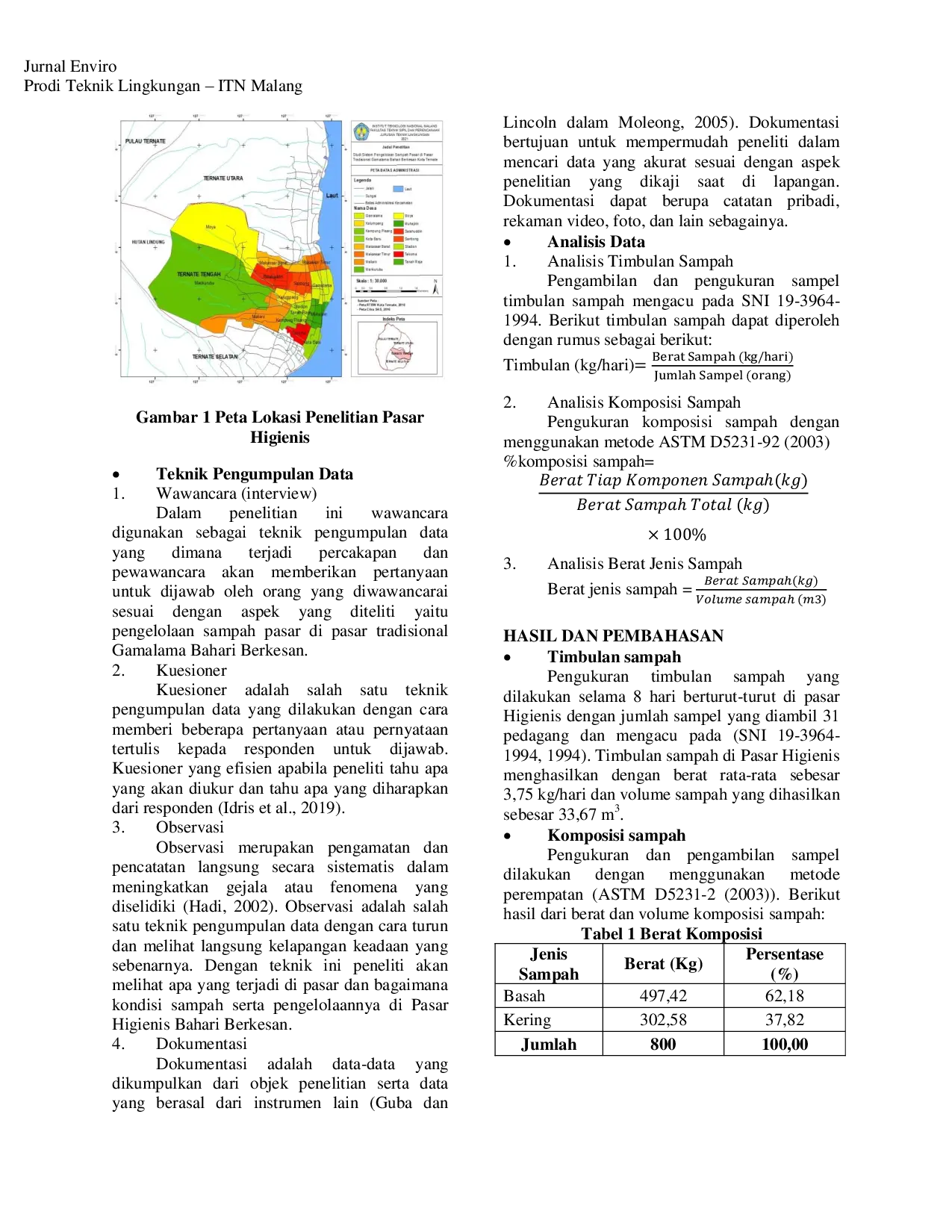 JURIS Sistem Pengelolaan Sampah Pasar di Pasar Tradisional Higienis Bahari Berkesan Kota Ternate