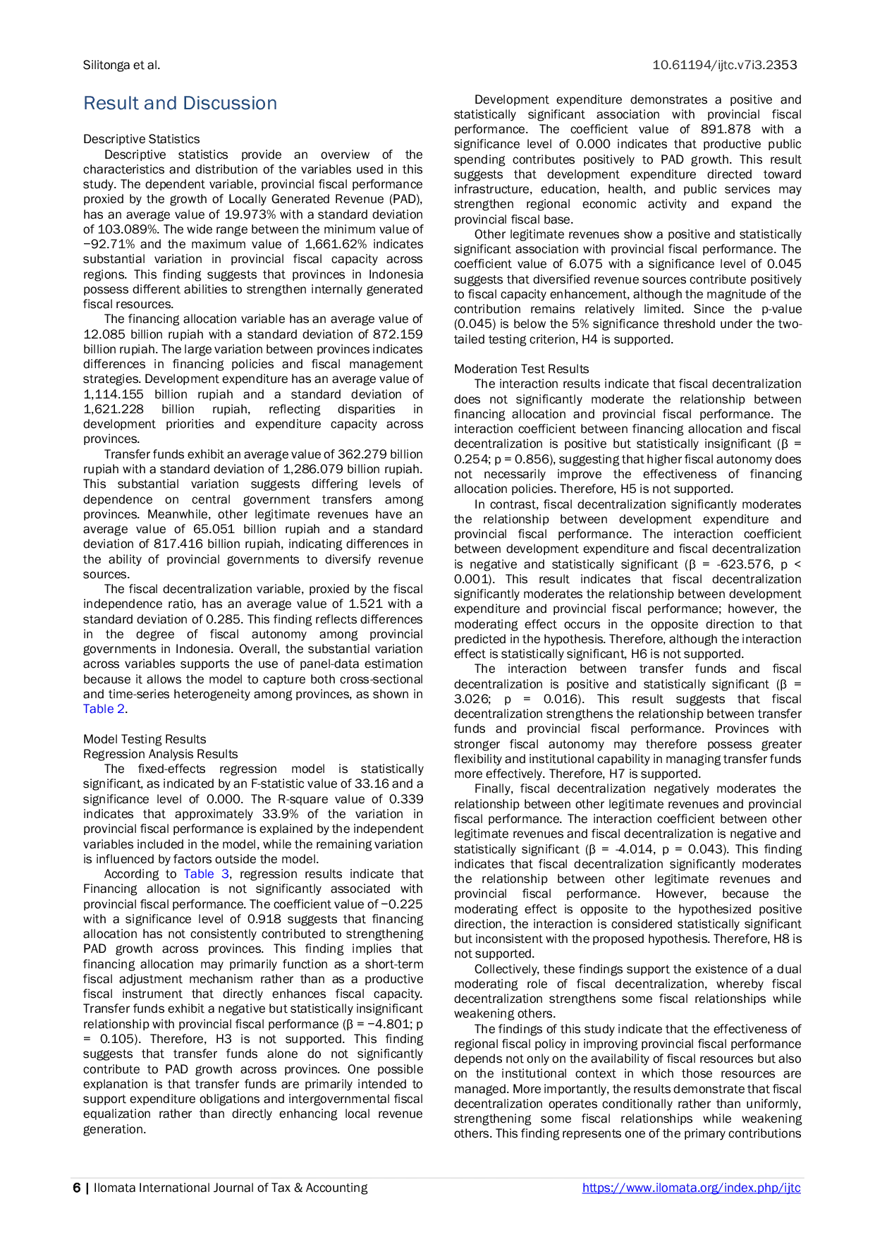 JURIS Regional Fiscal Policy and Provincial Fiscal Performance in Indonesia The Dual Moderating Role of Fiscal Decentralization
