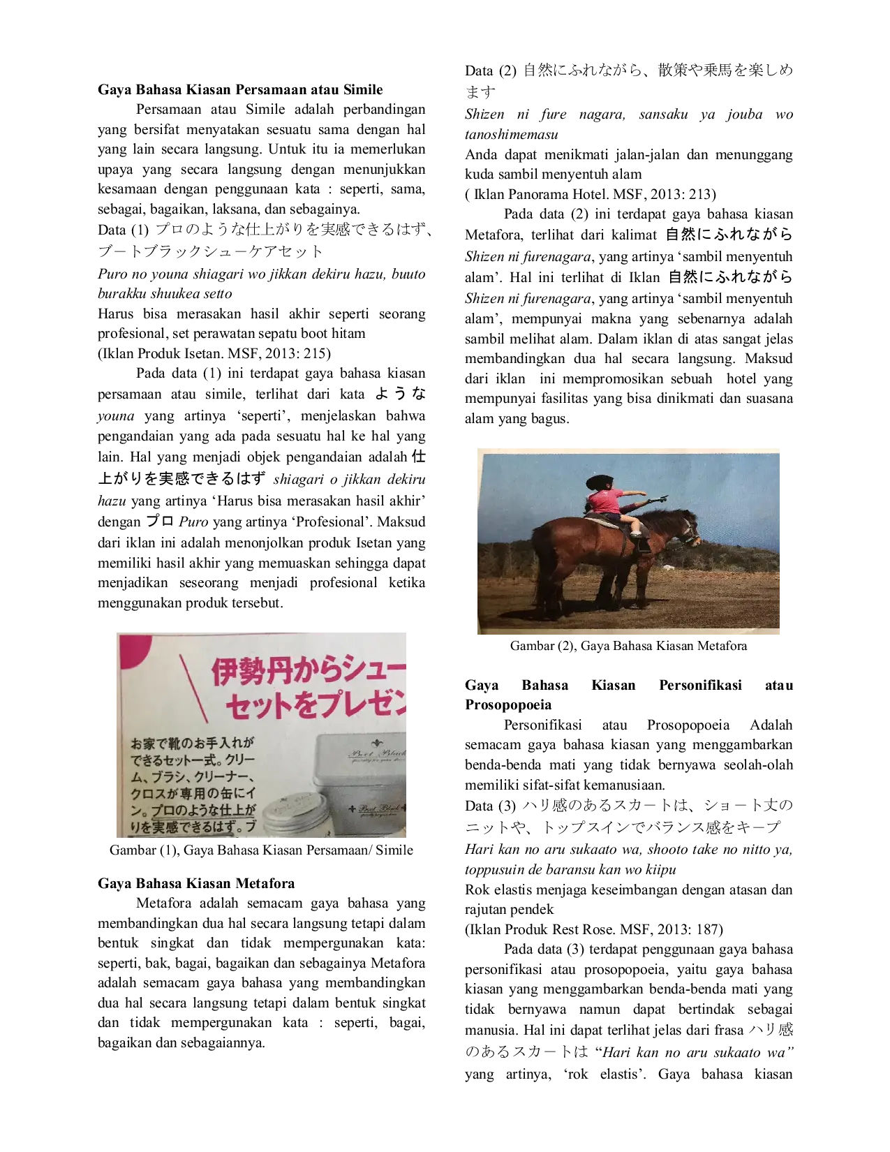 JURIS Gaya Bahasa Kiasan Dalam Bahasa Iklan Di Majalah Steady Fashion