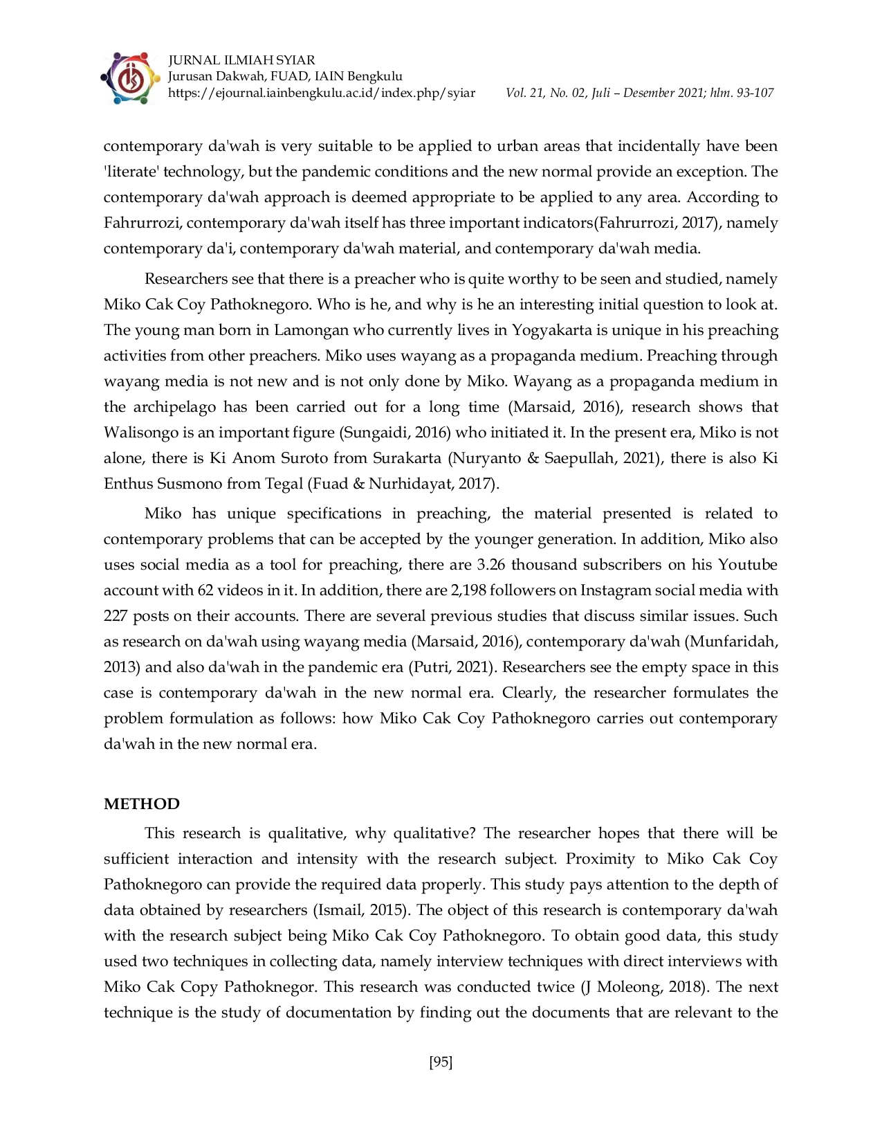 JURIS Artistical Da wah in the New Normal Era Visualization of Wayangaji by Miko Cak Coy Pathoknegoro