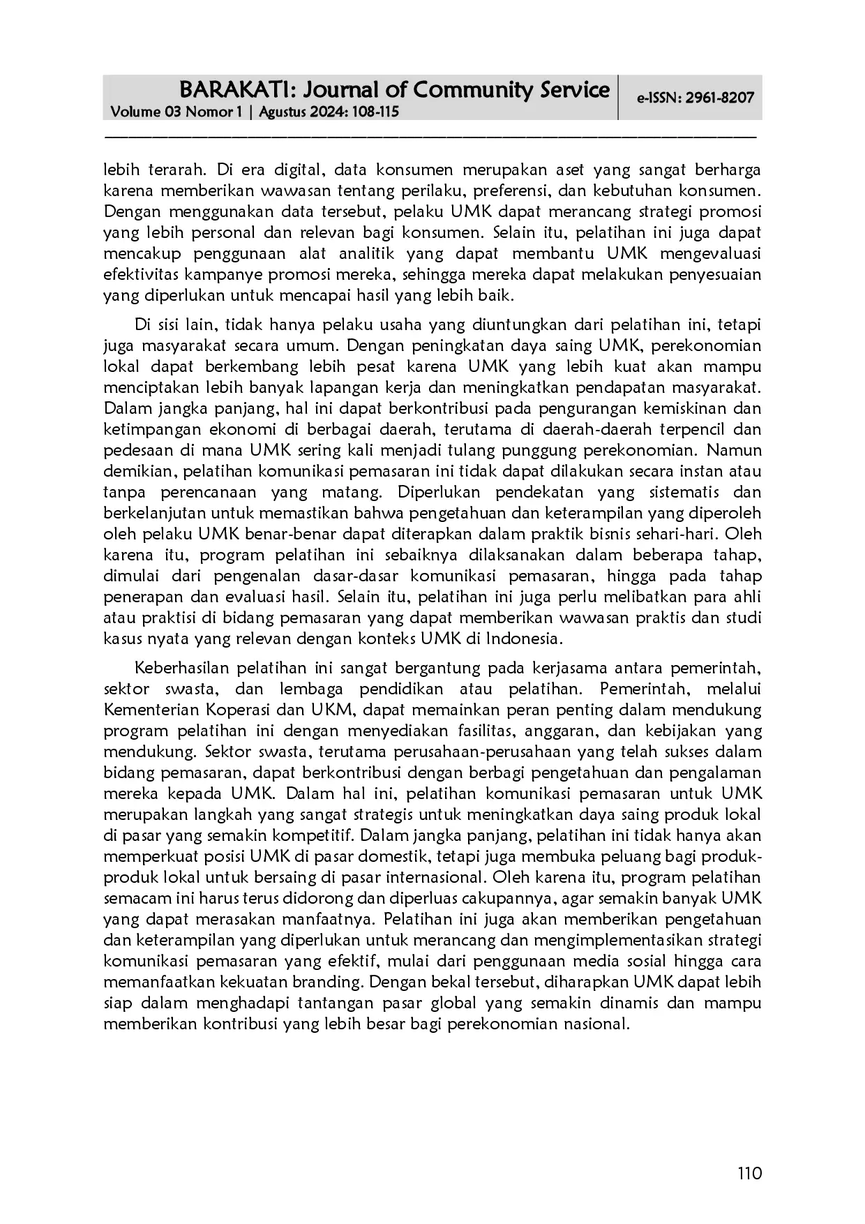 juris Peningkatan Daya Saing Usaha Mikro Kecil Melalui Pelatihan Komunikasi Pemasaran