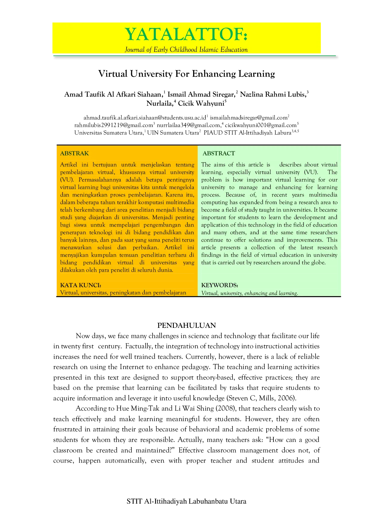 JURIS Virtual University For Enhancing Learning