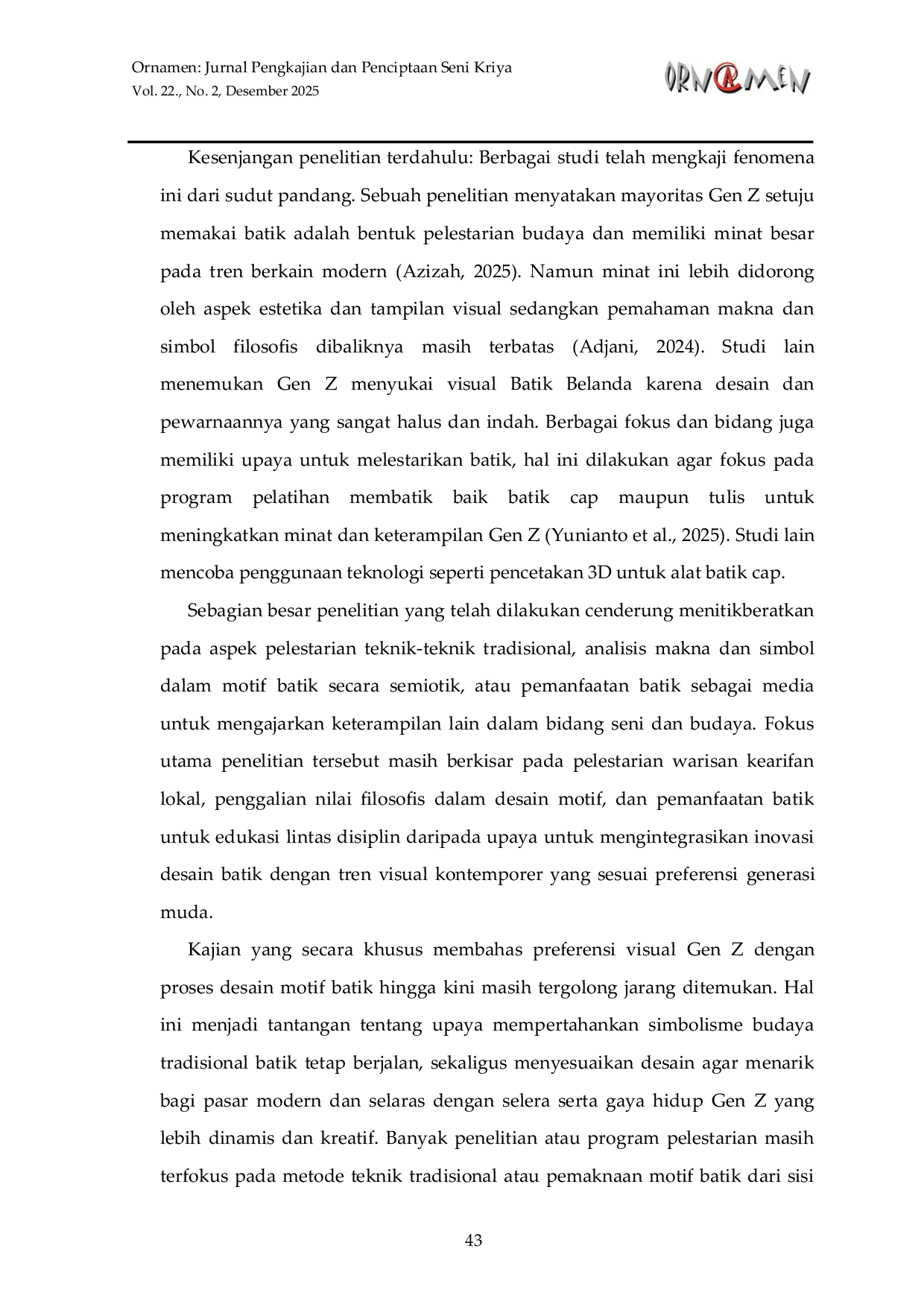 JURIS Kreativitas Remaja Mengeksplorasi Tren Visual Generasi Z pada Desain Batik Cap Handmade