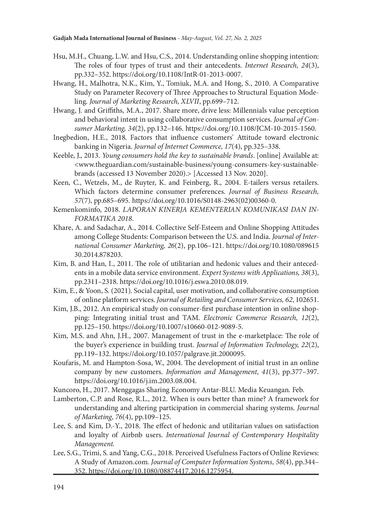 JURIS Attitudinal Factors Influencing Digital Collaborative Consumption Among Internet Users A Confirmatory Study in Indonesia