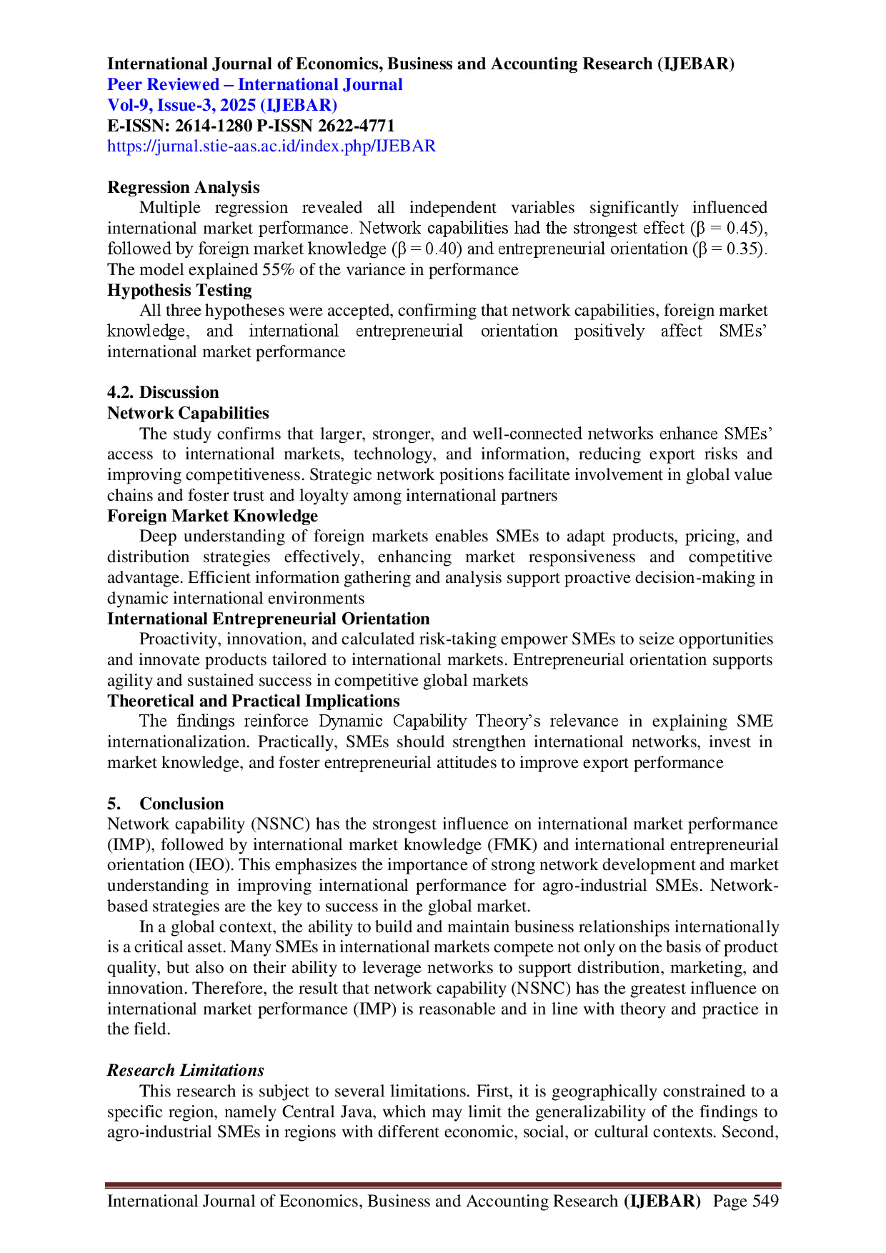 juris Network Optimization to Improve the Performance of Central Java Agroindustry SMEs in the Global Market