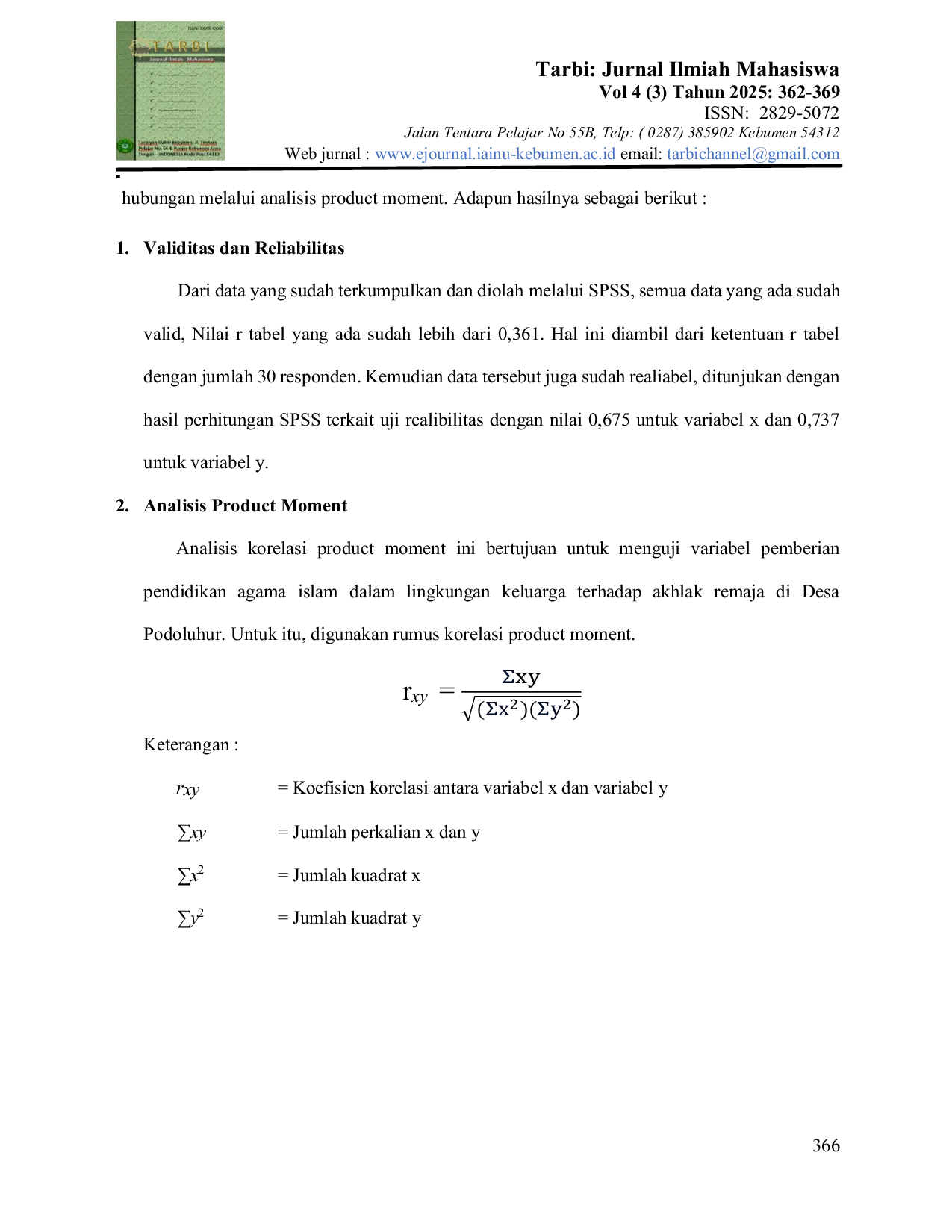 JURIS Hubungan Pendidikan Agama Islam dalam Lingkungan Keluarga Terhadap Akhlak Remaja Di Desa Podoluhur