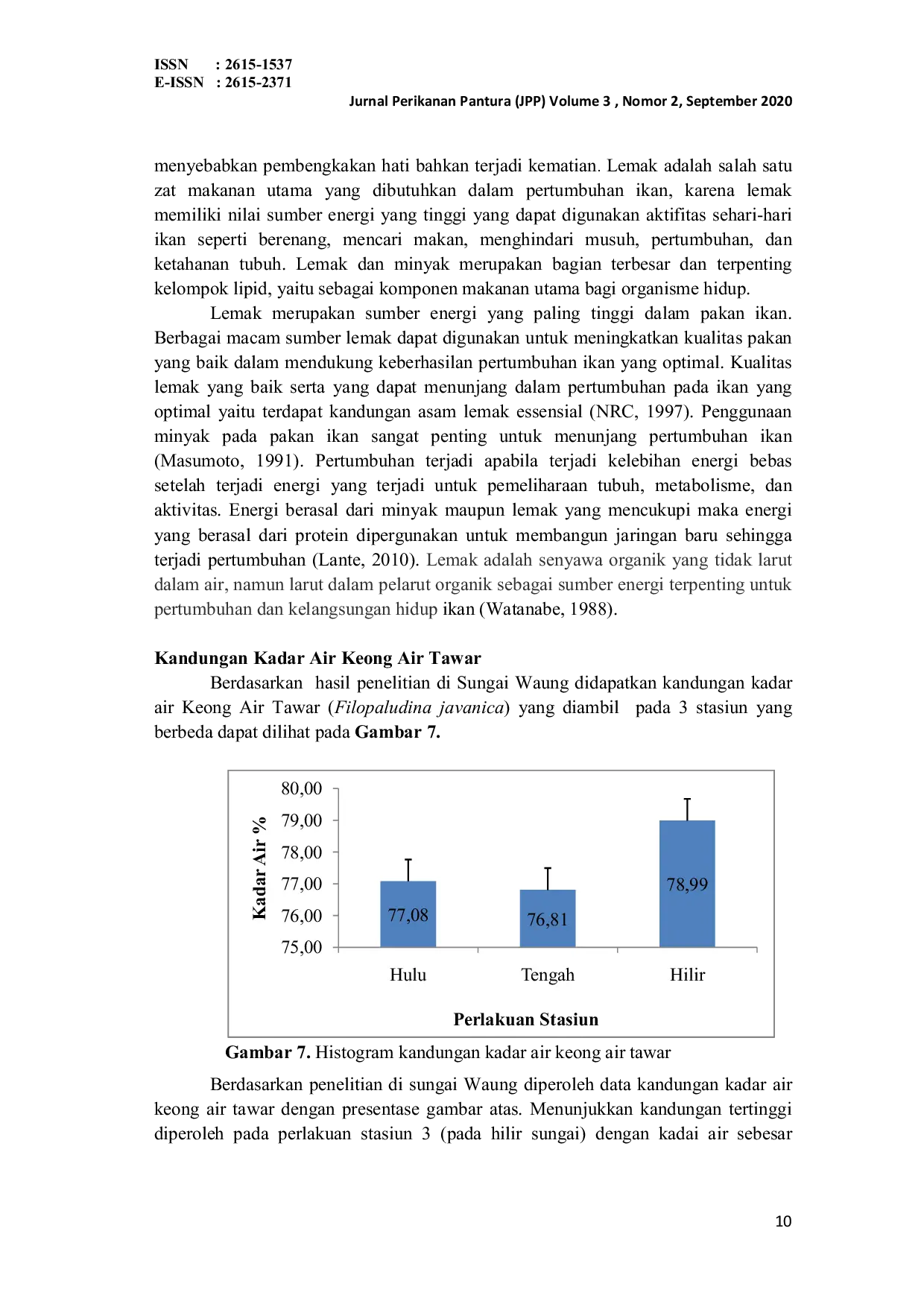 JURIS ANALISIS KANDUNGAN PROTEIN LEMAK DAN KADAR AIR KEONG AIR TAWAR Filopaludina javanica DI SUNGAI WAUNG KECAMATAN GLAGAH KABUPATEN LAMONGAN