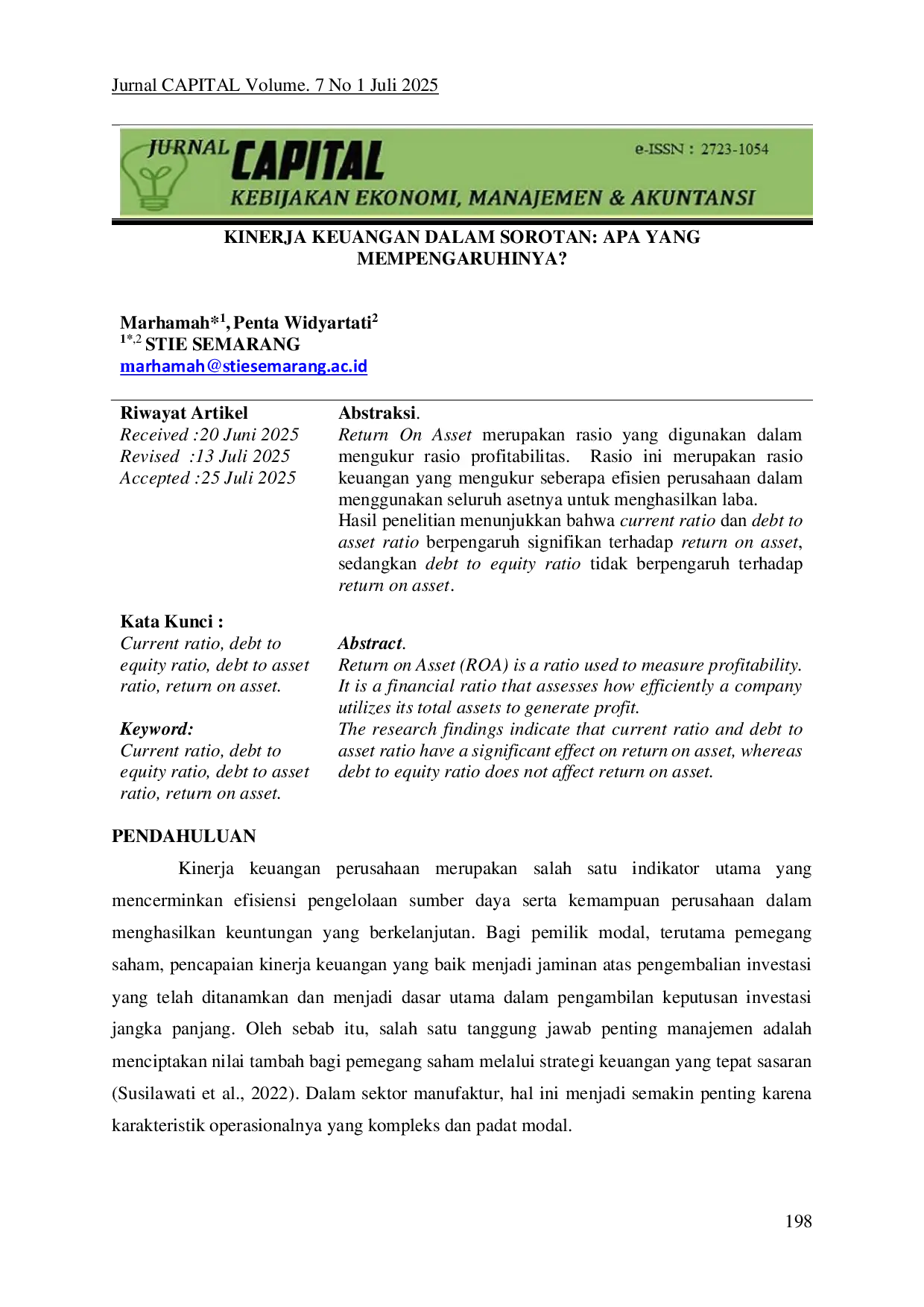 JURIS Kinerja Keuangan Dalam Sorotan Apa Yang Mempengaruhinya