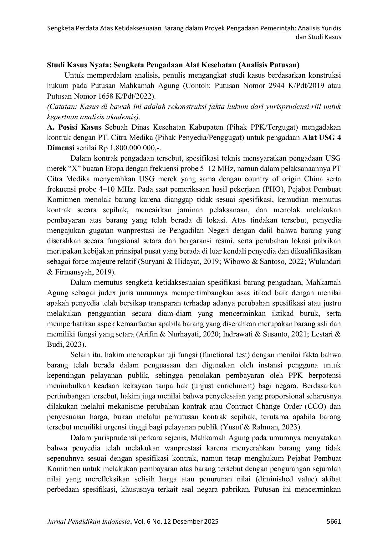 JURIS Sengketa Perdata Atas Ketidaksesuaian Barang dalam Proyek Pengadaan Pemerintah Analisis Yuridis dan Studi Kasus