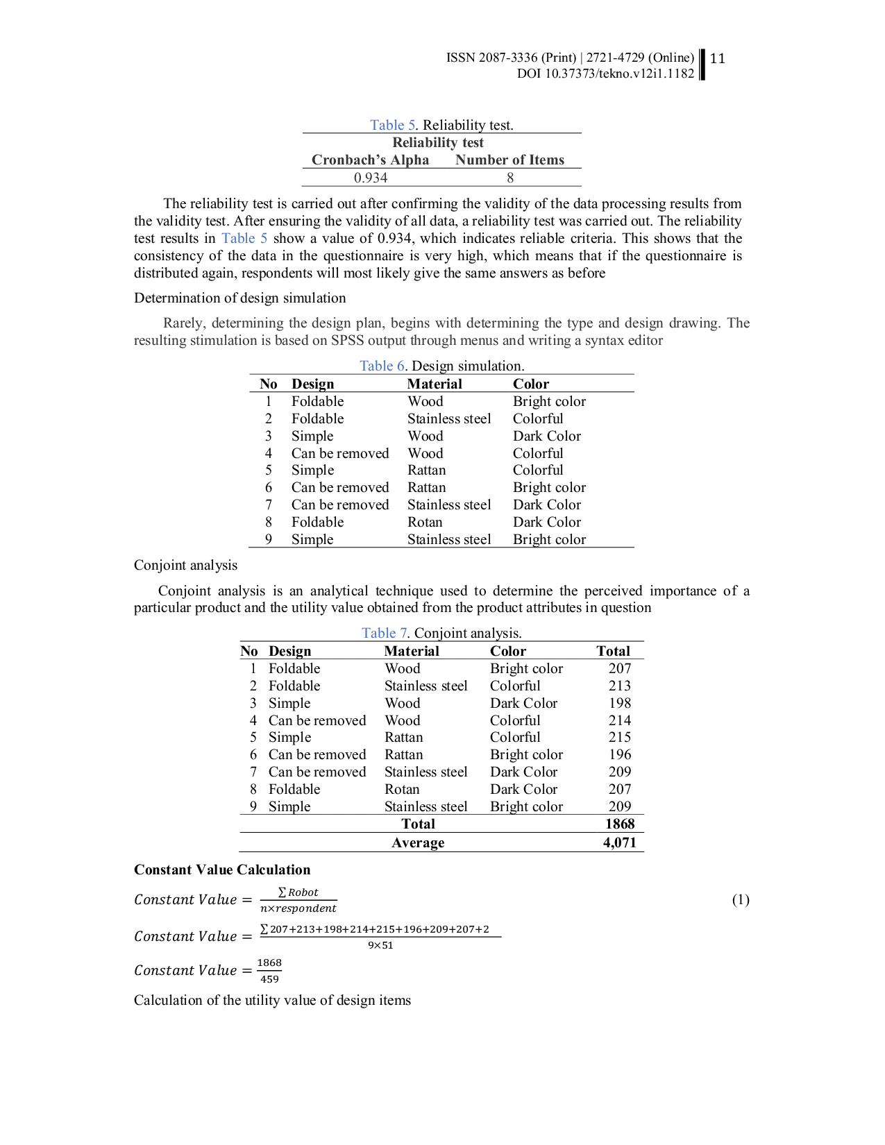 JURIS Designing attributes of a multifunction table using the kansei engineering method