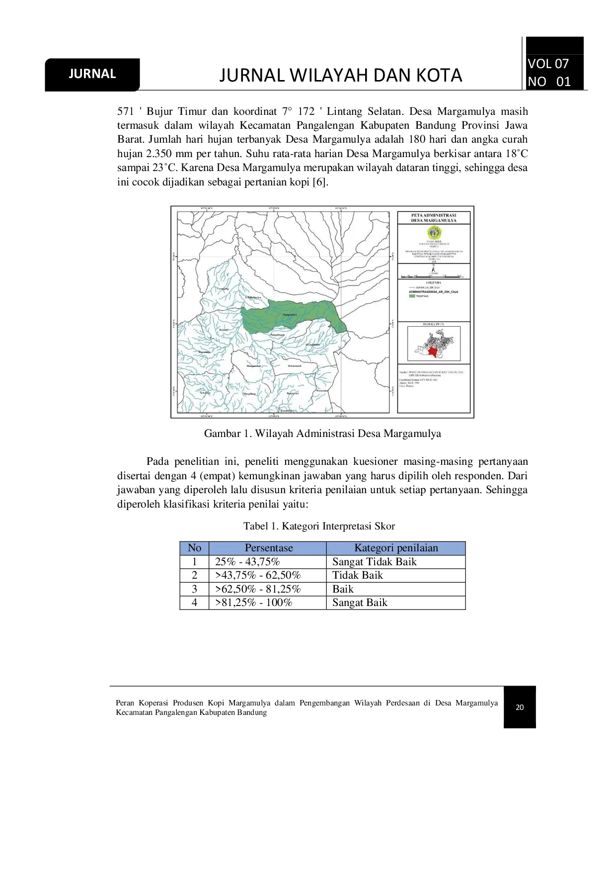 JURIS Peran Koperasi Produsen Kopi Margamulya Dalam Pengembangan Wilayah Perdesaan Di Desa Margamulya Kecamatan Pangalengan Kabupaten Bandung