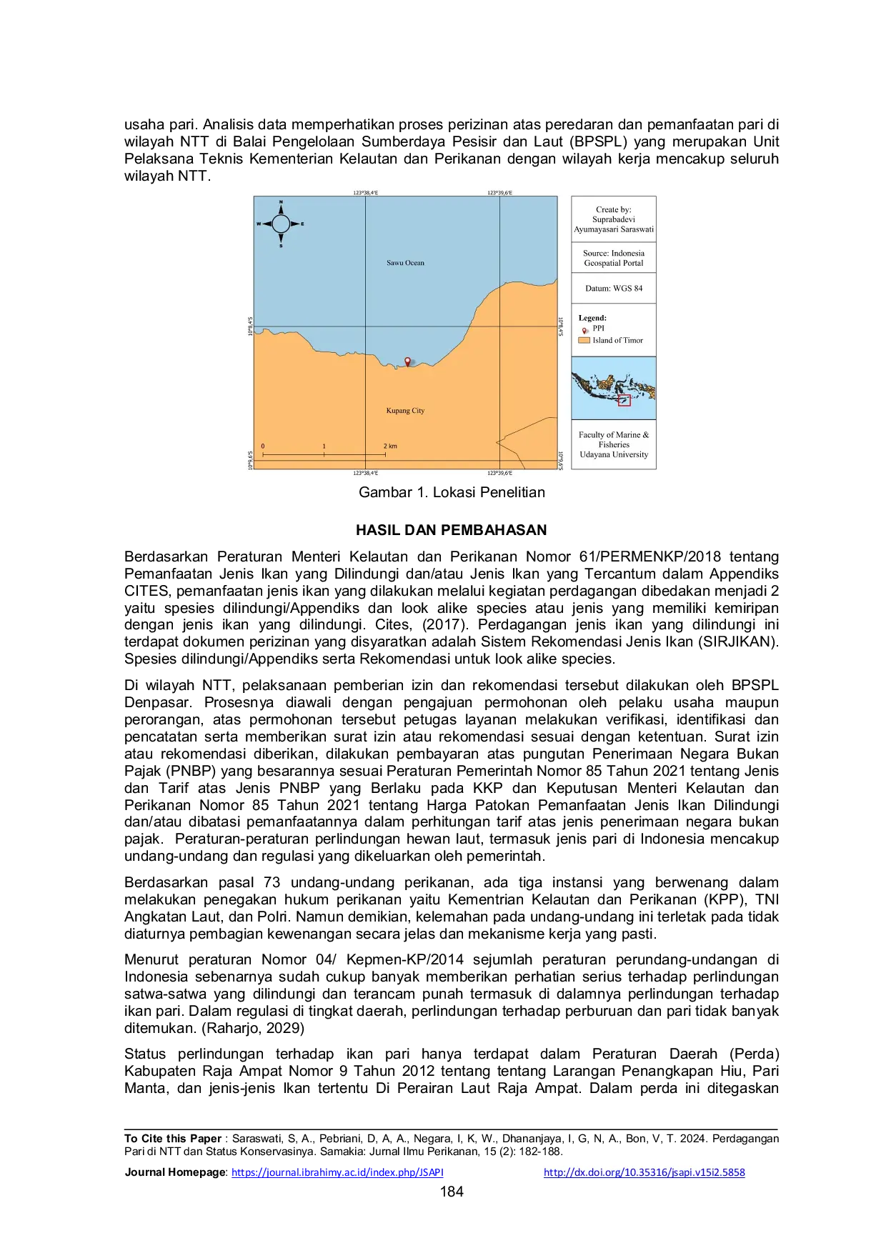 JURIS Perdagangan Pari di NTT dan Status Konservasinya