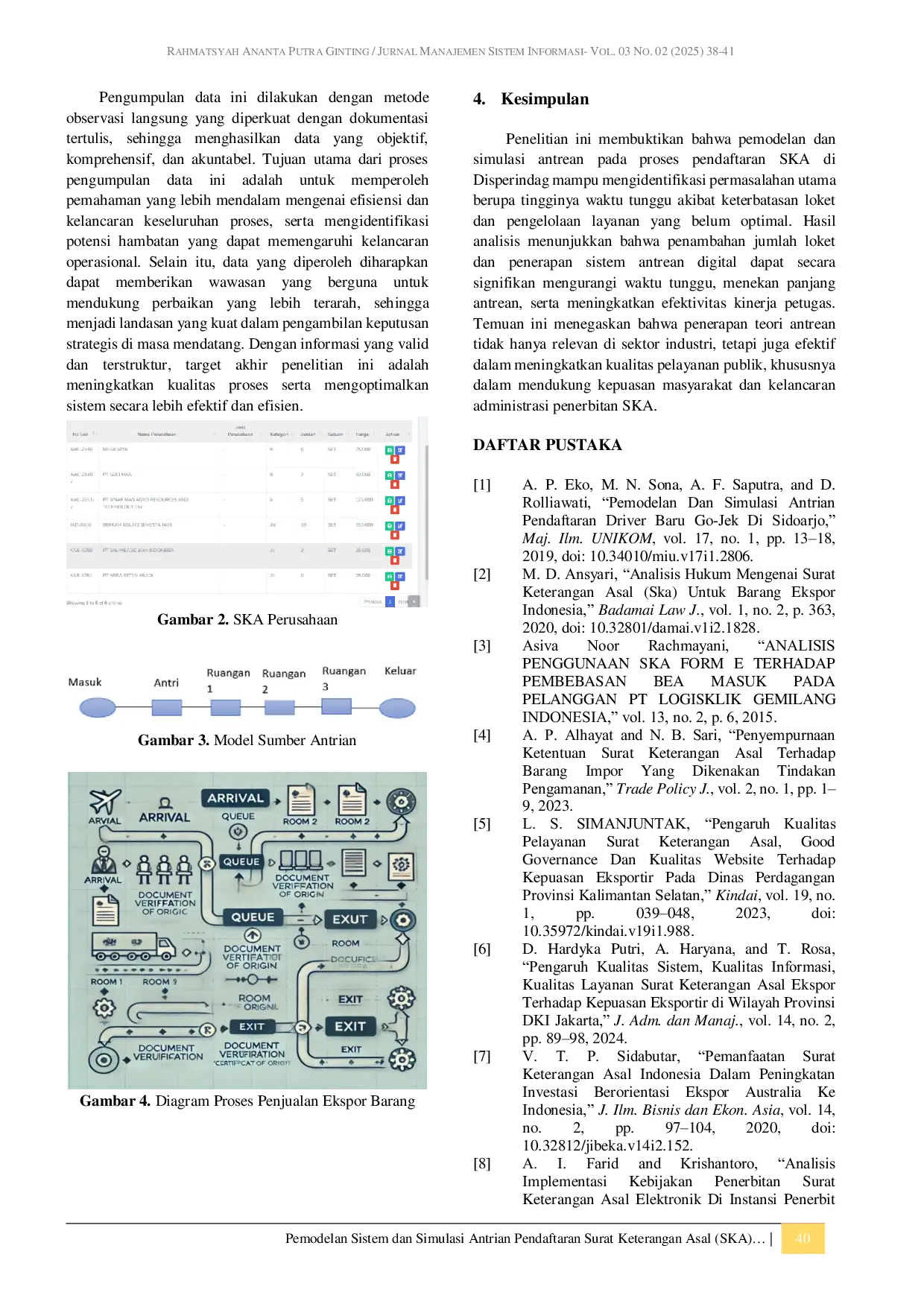 JURIS Modeling And Simulation Of Ska Registration Queues At The Disperindag Office