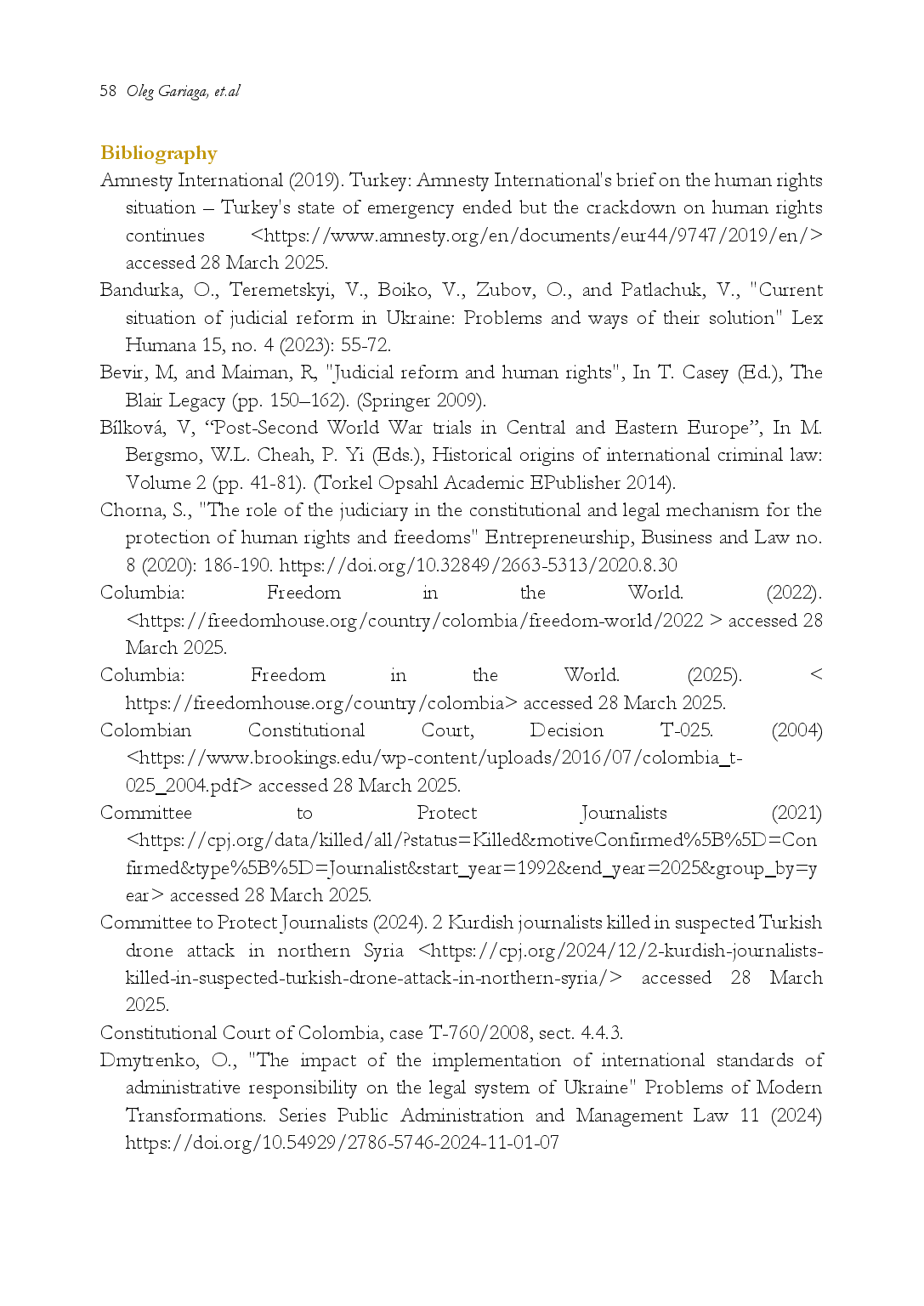 juris Protection of Human Rights in the Framework of Global Judicial Reforms