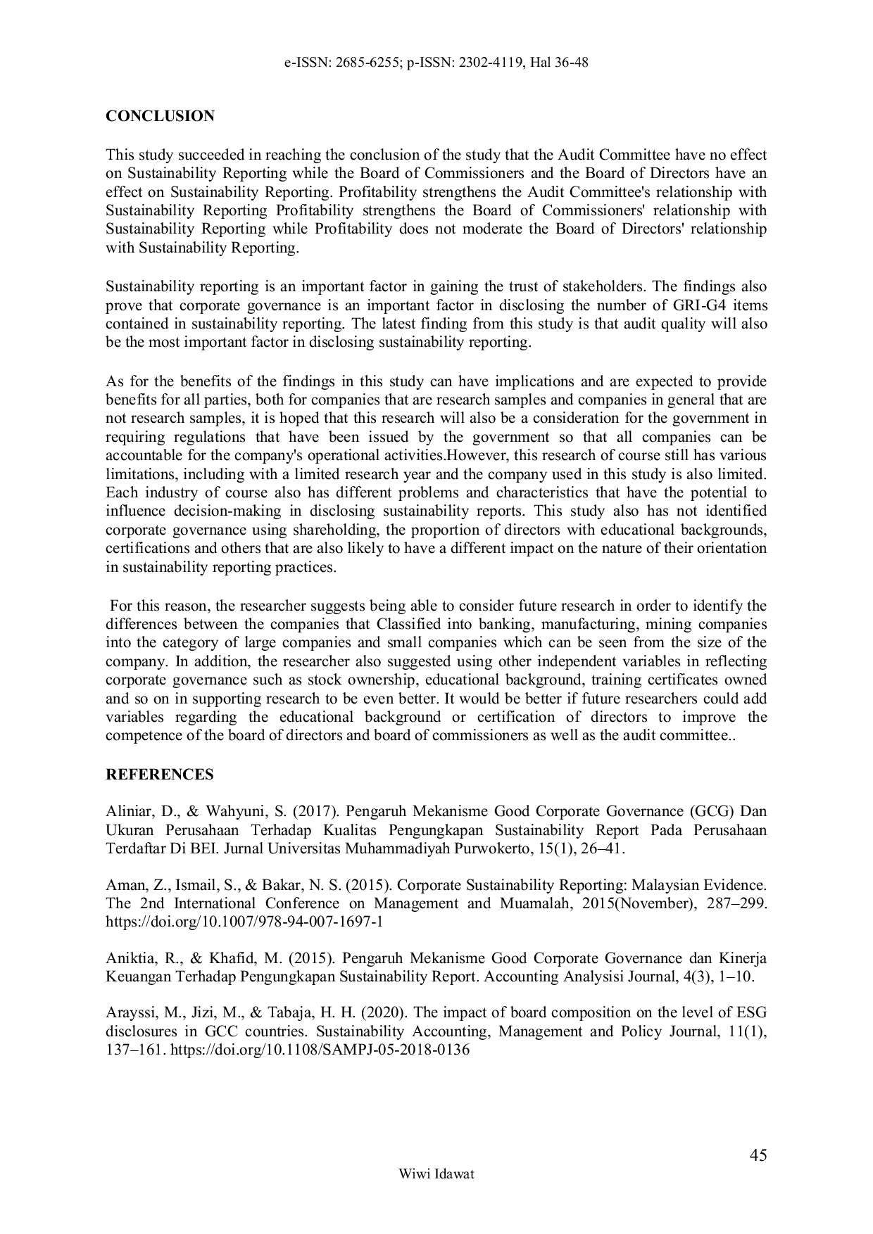 JURIS Characteristics of Corporate Governance and Sustainability Reporting with Profitability as Moderating