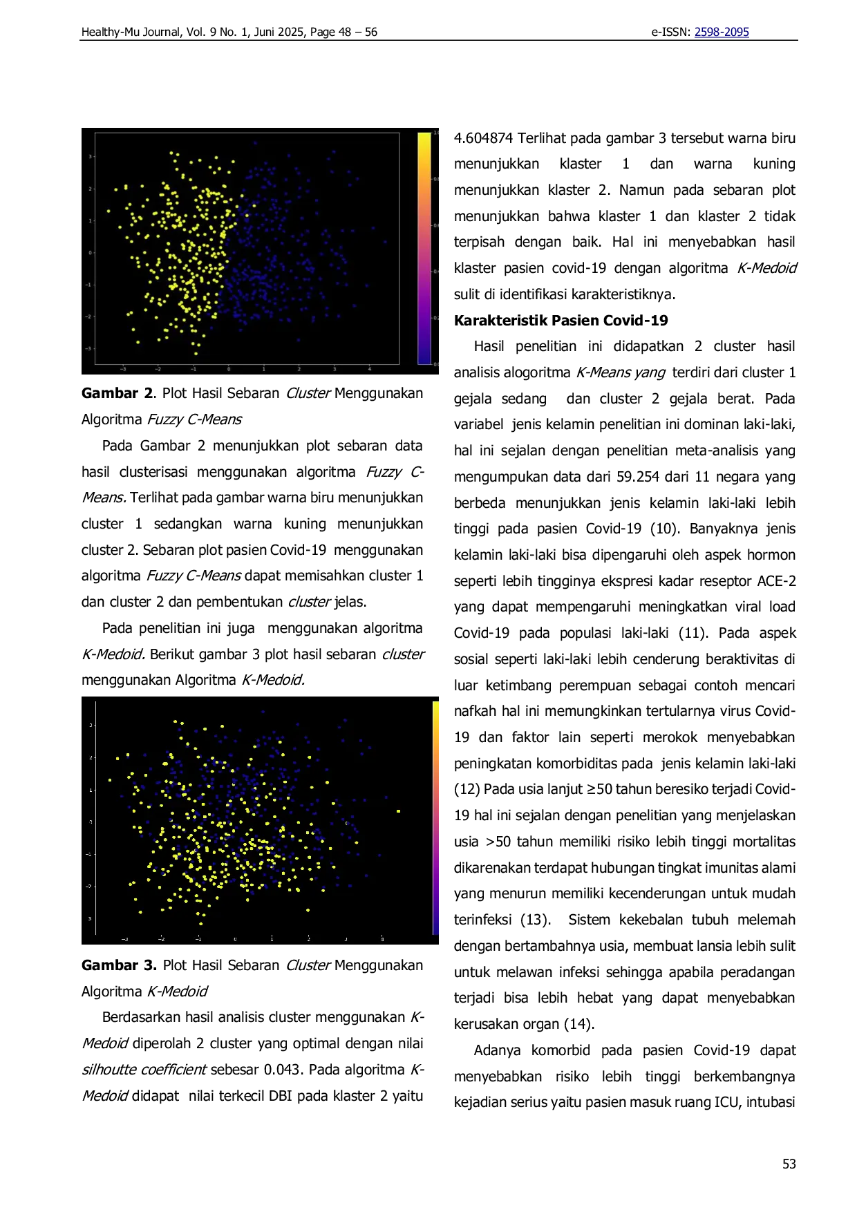 JURIS Analisis Gejala Covid 19 di RSUD Yogyakarta dengan Menggunakan Metode K Means Fuzzy C Means dan K Medoid Clustering