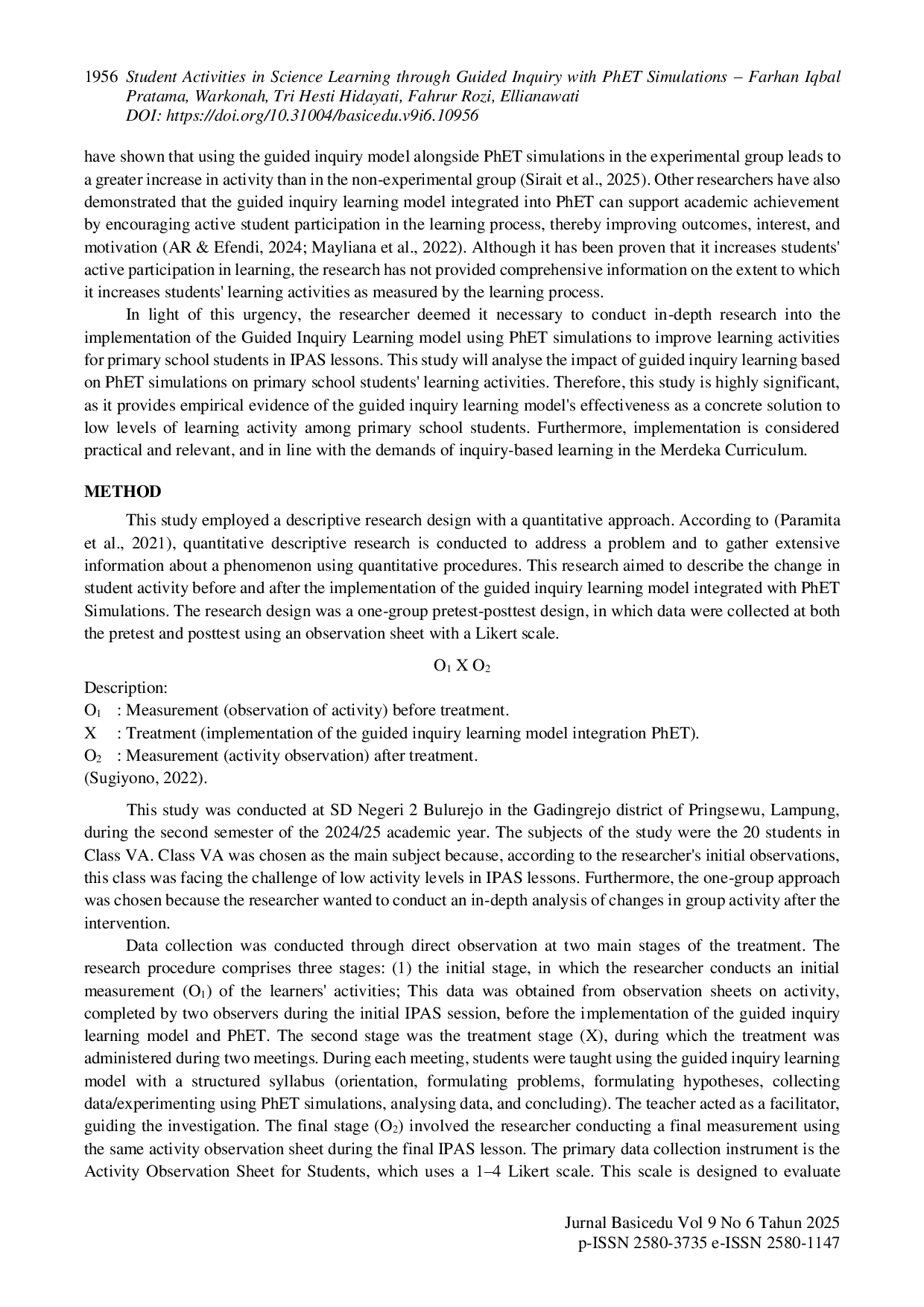 JURIS Student Activities in Science Learning through Guided Inquiry with PhET Simulations