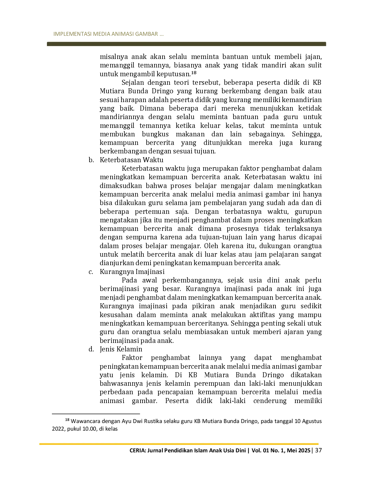 juris Implementasi Media Animasi Gambar untuk Upaya Meningkatkan Kemampuan Bercerita Anak di KB Mutiara Bunda Blora