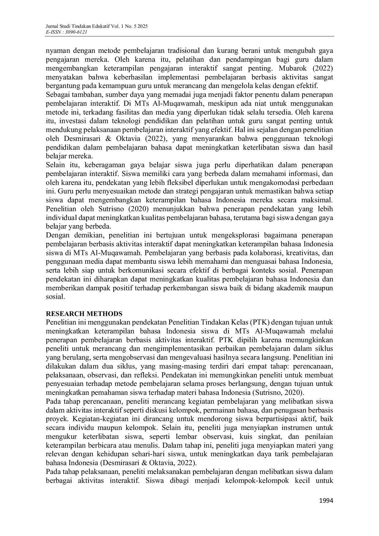 JURIS Enhancing Indonesian Language Skills through Interactive Learning Strategies at MTs Al Muqawamah