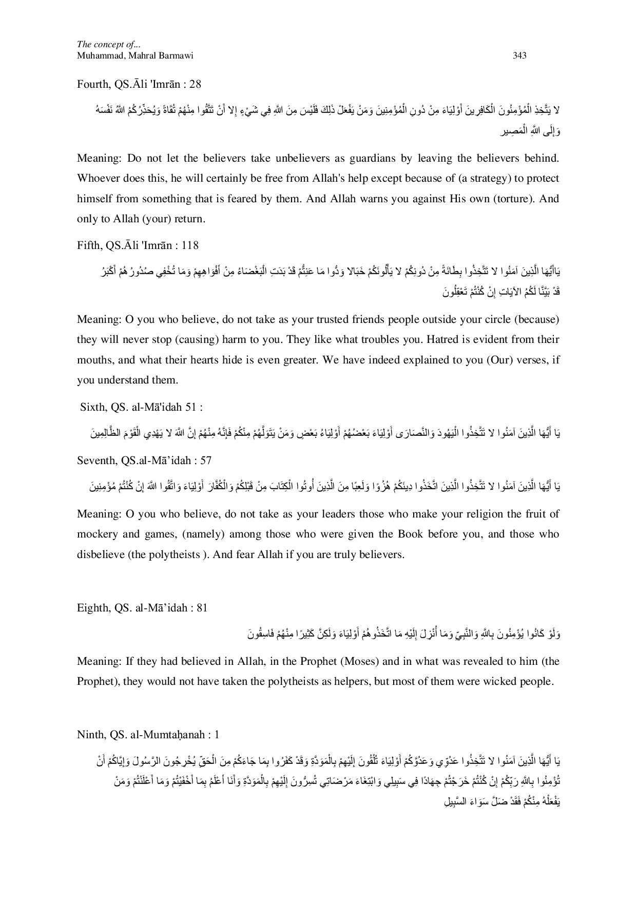 JURIS The Concept of Kufr in Leader Verses A Comparative Interpretation Study