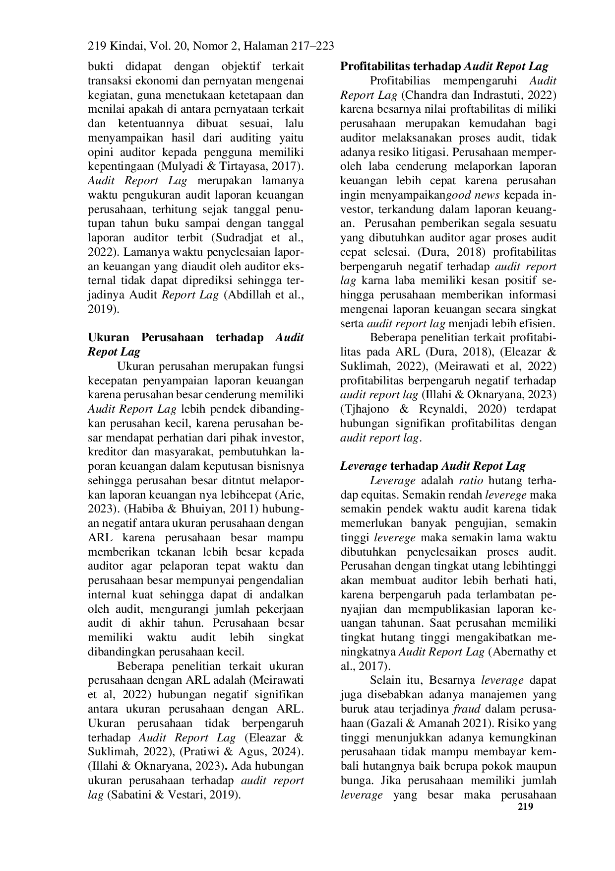 JURIS Ukuran Perusahaan Profitabilitas Dan Leverage Terhadap Audit Report Lag Kumpulan Jurnal