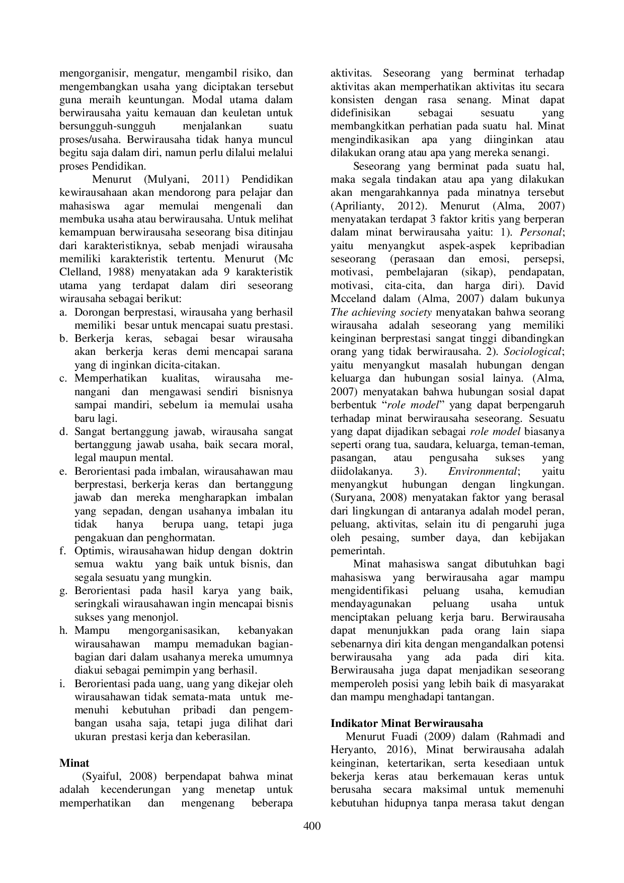 JURIS Analisis Faktor Yang Mempengaruhi Minat Berwirausaha Mahasiswa PGSD Melalui Mata Kuliah Kewirausahaan