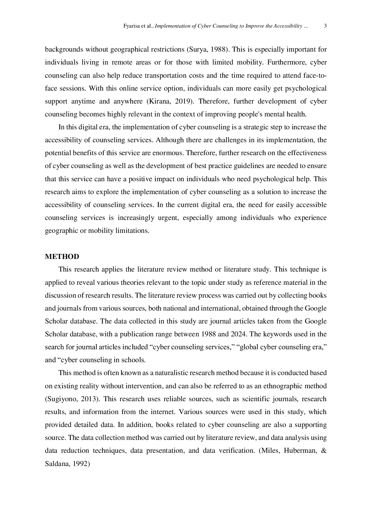 JURIS Implementation of Cyber Counseling to Improve the Accessibility of Counseling Services