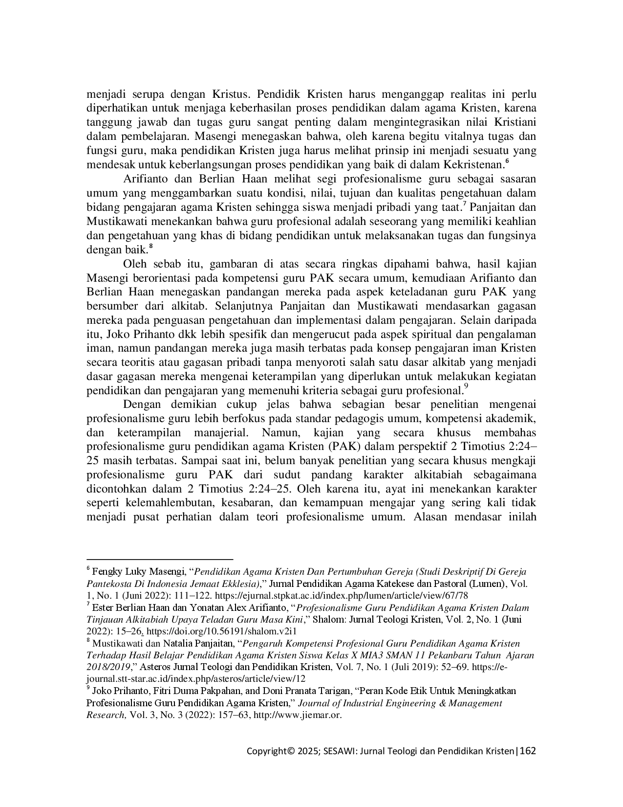 juris Integrasi Nilai Karakter Dalam Profesionalisme Guru PAK Berdasarkan 2 Timotius 2 24 25