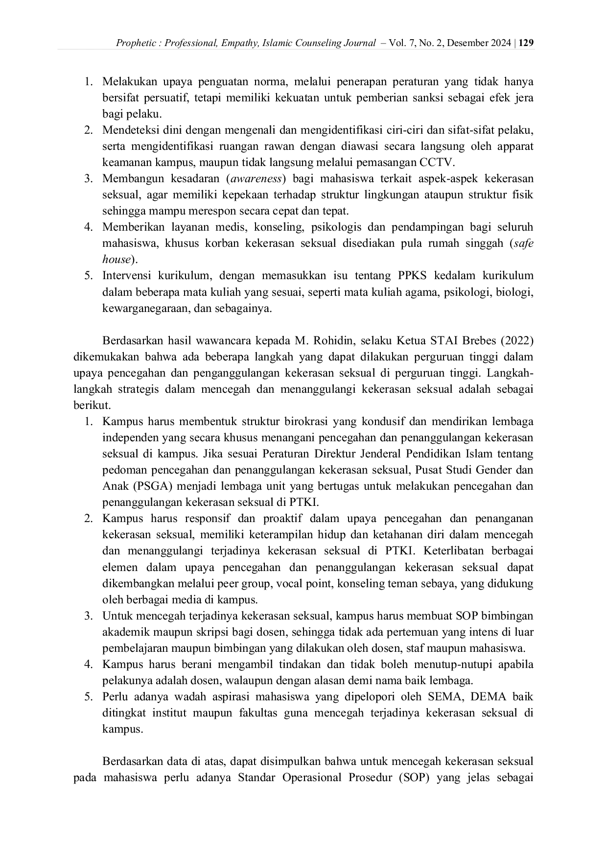 JURIS Pencegahan Dan Penanggulangan Kekerasan Seksual Di Perguruan Tinggi Keagamaan Islam