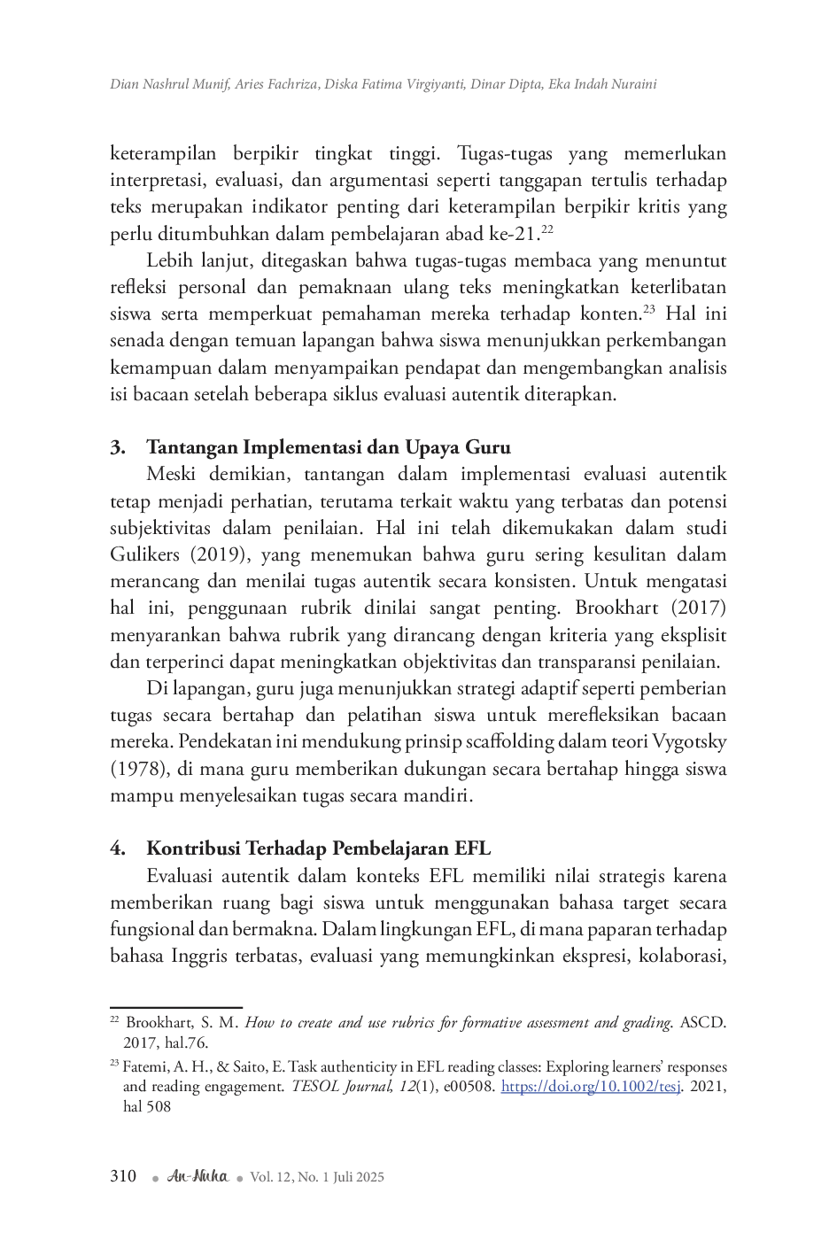 JURIS Evaluasi Autentik dalam Pembelajaran Reading Menilai Pemahaman secara Kontekstual