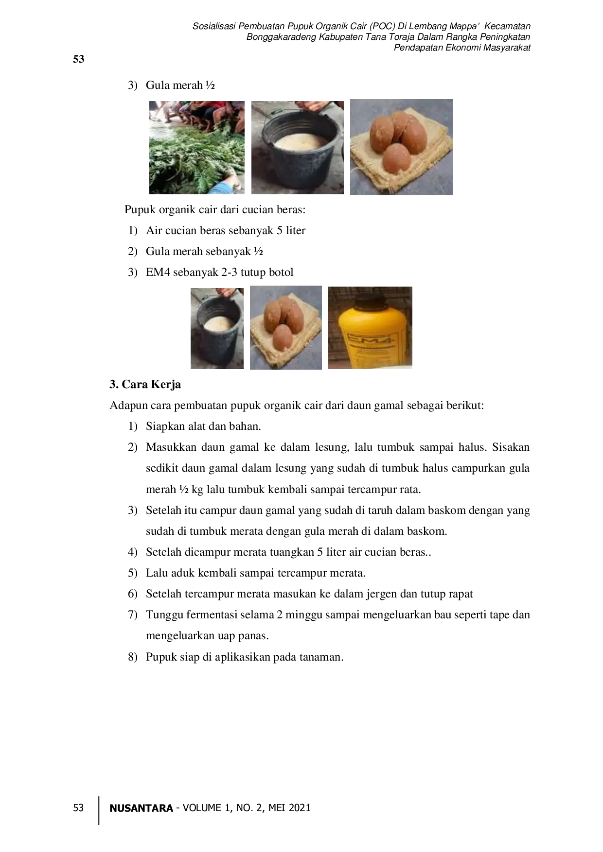 JURIS Sosialisasi Pembuatan Pupuk Organik Cair POC Di Lembang Mappa Kecamatan Bonggakaradeng Kabupaten Tana Toraja Dalam Rangka Peningkatan Pendapatan Ekonomi Masyarakat