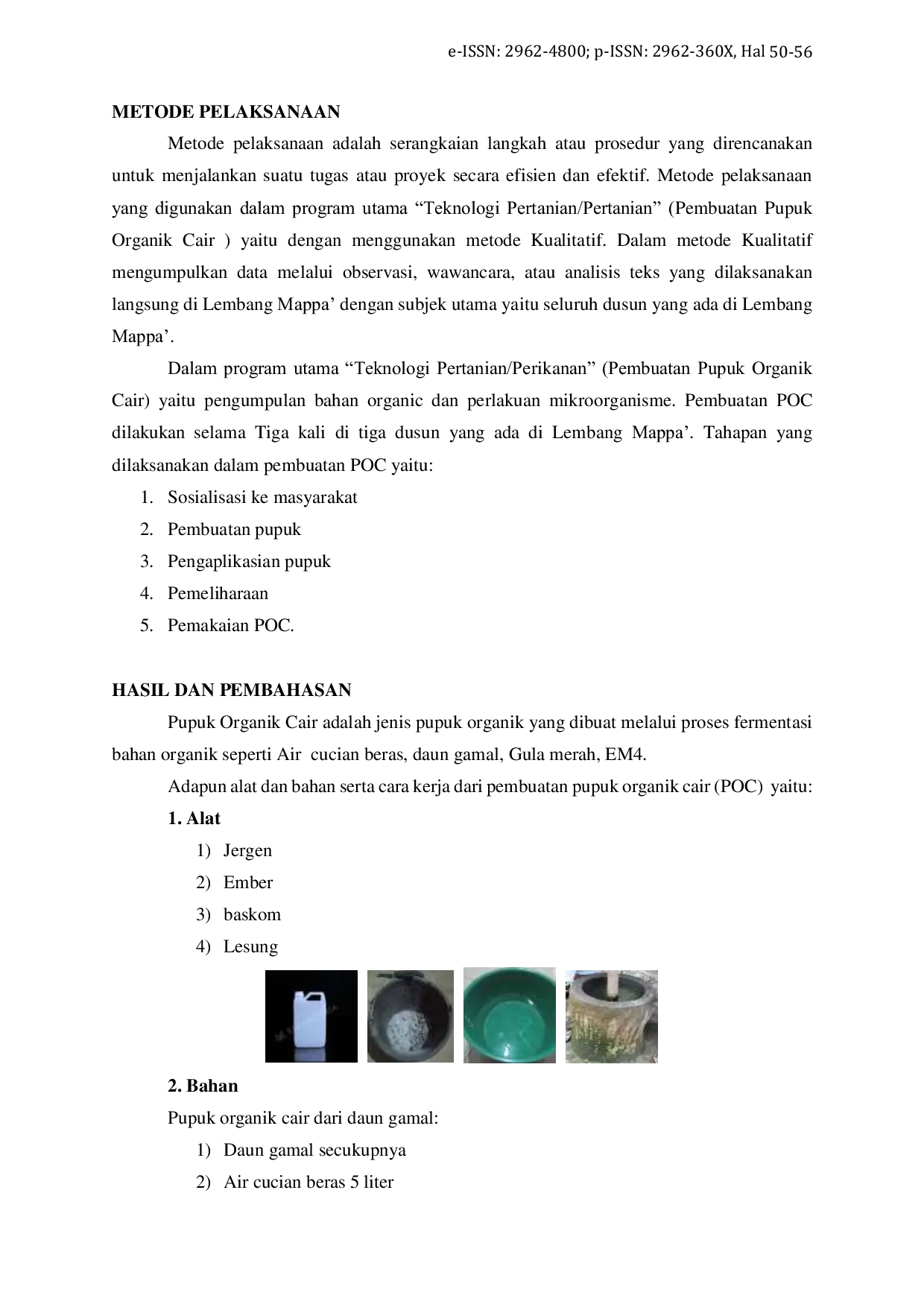 JURIS Sosialisasi Pembuatan Pupuk Organik Cair POC Di Lembang Mappa Kecamatan Bonggakaradeng Kabupaten Tana Toraja Dalam Rangka Peningkatan Pendapatan Ekonomi Masyarakat