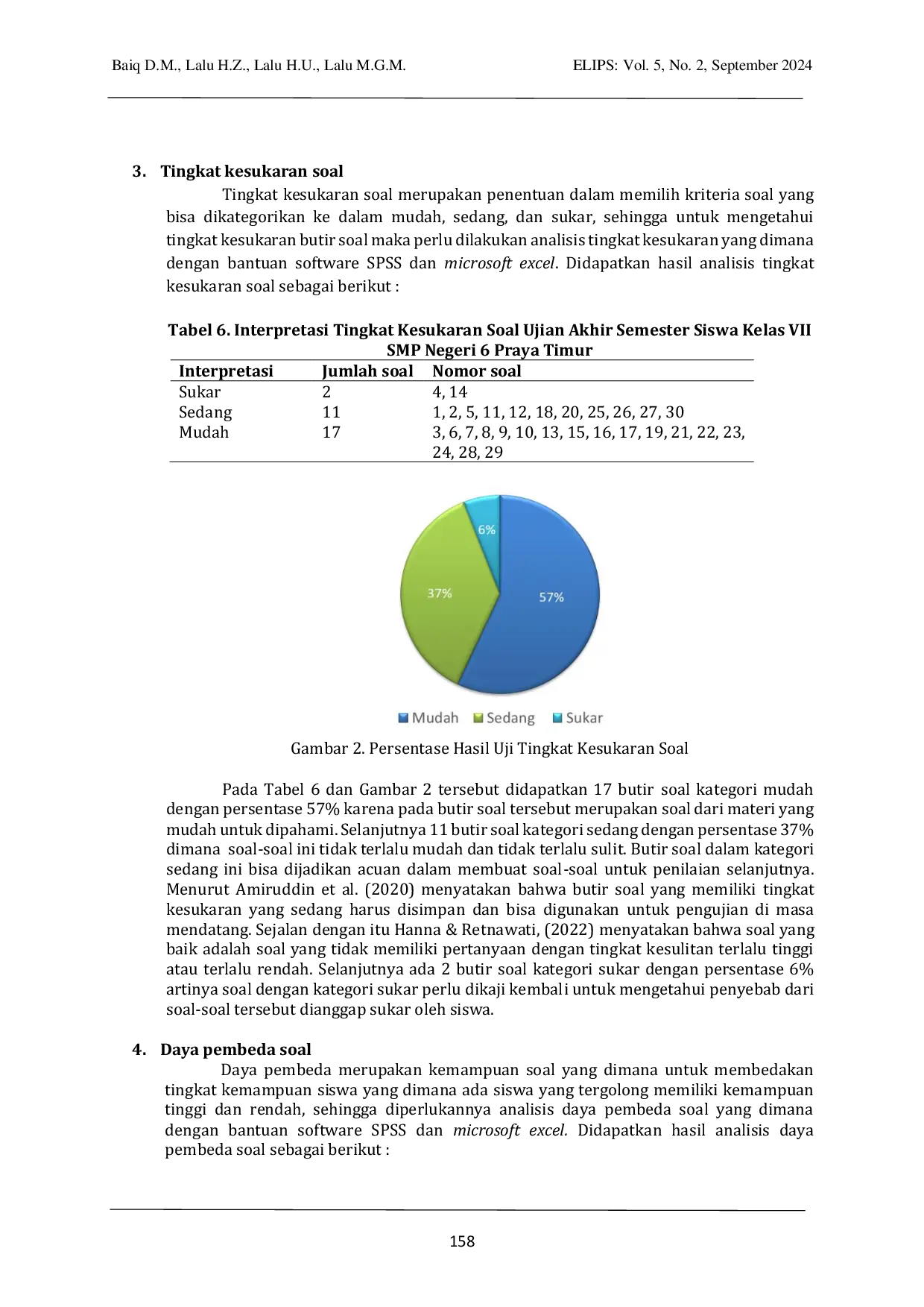 JURIS Analisis Butir Soal Ujian Akhir Semester Mata Pelajaran Matematika SMP Negeri 6 Praya Timur