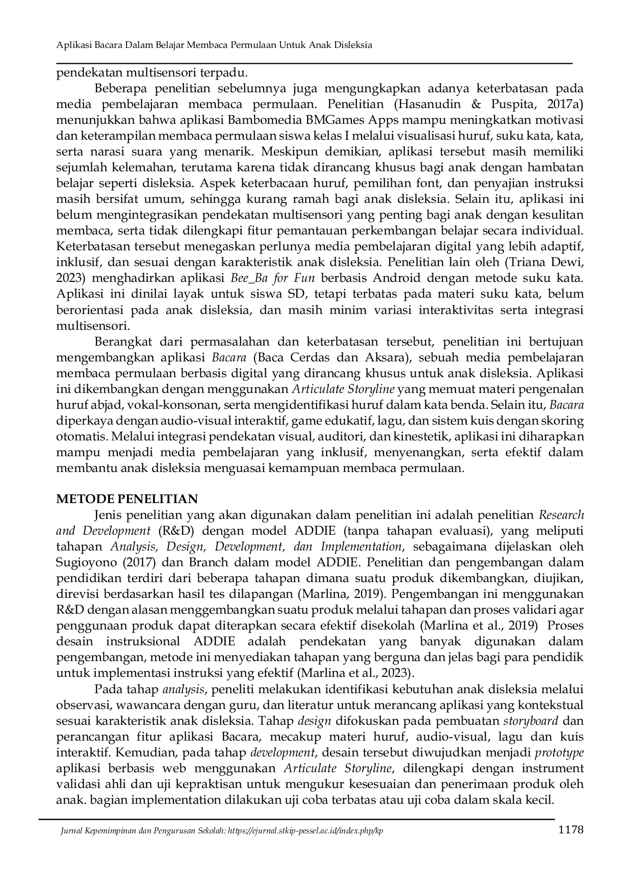 JURIS Aplikasi Bacara Dalam Belajar Membaca Permulaan Untuk Anak Disleksia