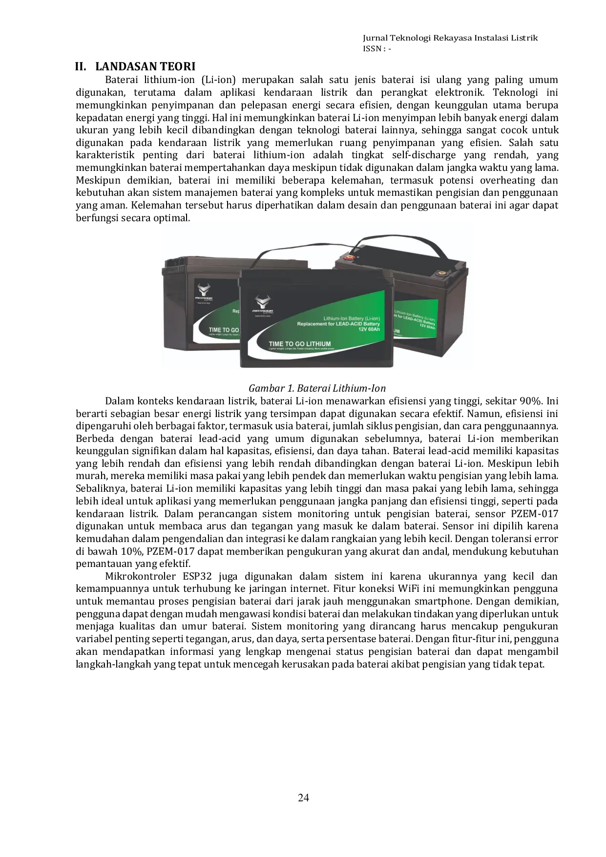 JURIS Rancang Bangun Sistem Monitoring Pengisian Daya Baterai 48 Volt 12 Ah Terintegrasi Internet Of Things