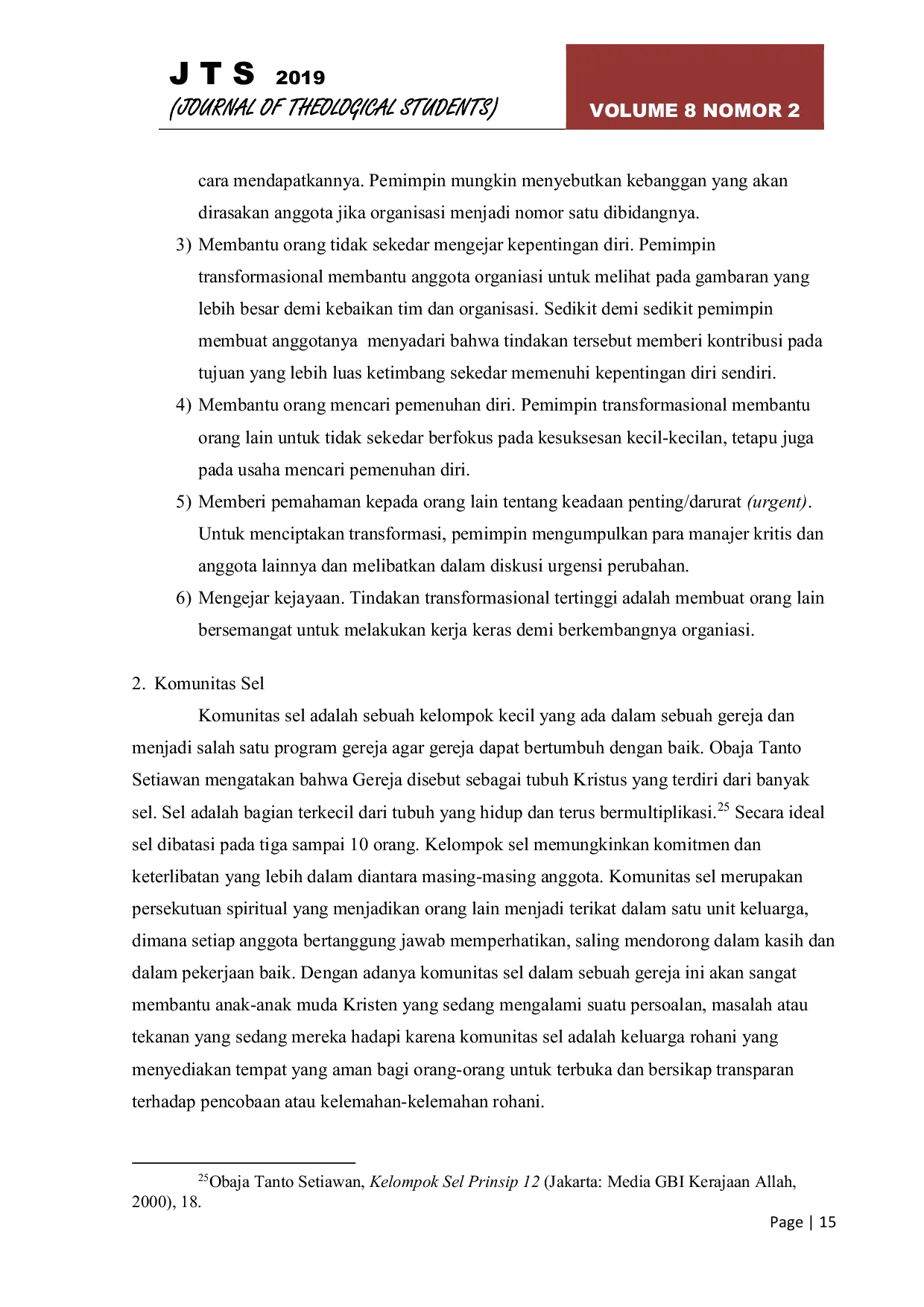 JURIS Kepemimpinan Transformasional Komunitas Sel Komsel