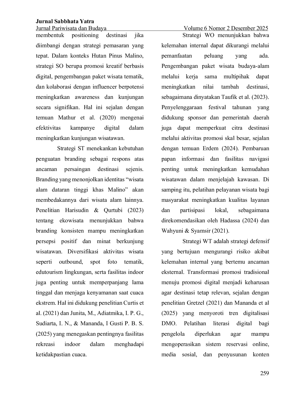 JURIS Strategi Pemasaran Pariwisata untuk Meningkatkan Kunjungan Wisatawan di Hutan Pinus Malino Kabupaten Gowa