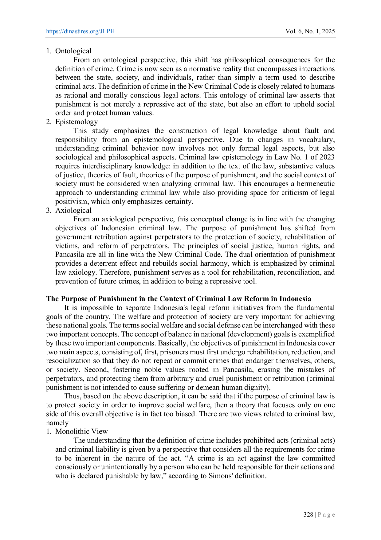 JURIS From Criminal Acts to Crimes and Accountability A Philosophical Study of the Aspects of Fault and Punishment in Law No 1 of 2023