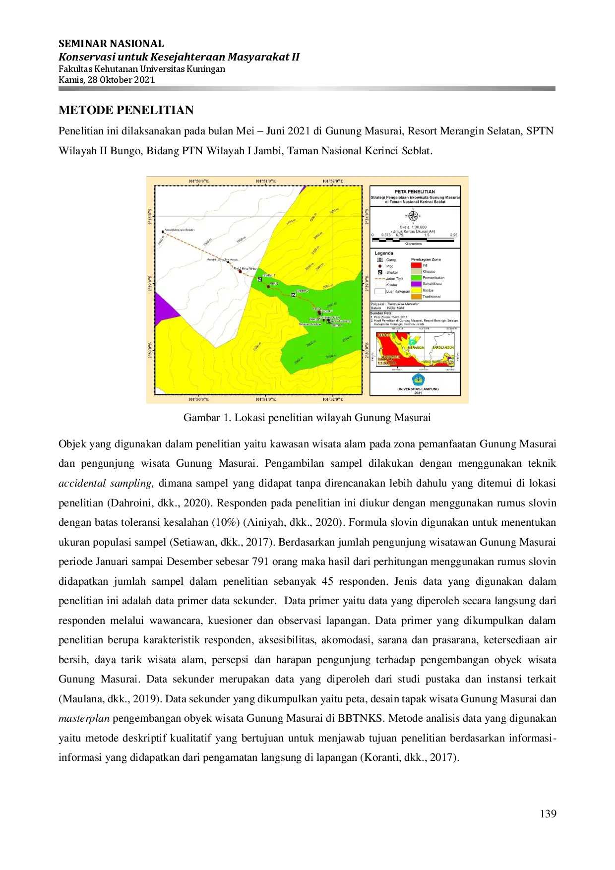 juris Persepsi Pengunjung Terhadap Objek Wisata Gunung Masurai di Taman Nasional Kerinci Seblat Visitor Perseptions of Mount Masurai Tourism Object in Kerinci Seblat Nasional Park
