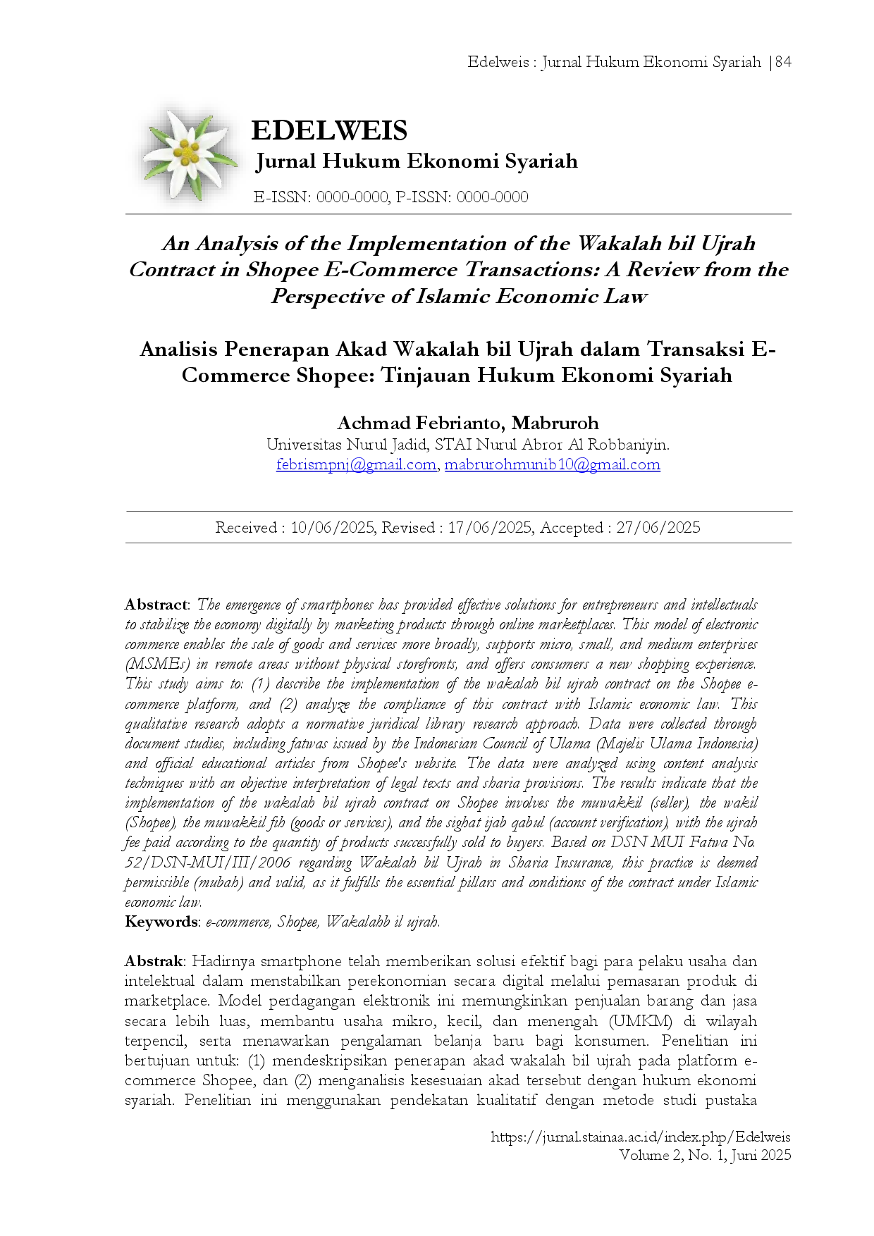 juris Analisis Penerapan Akad Wakalah Bil Ujrah Dalam Transaksi E Commerce Shopee Tinjauan Hukum Ekonomi Syariah