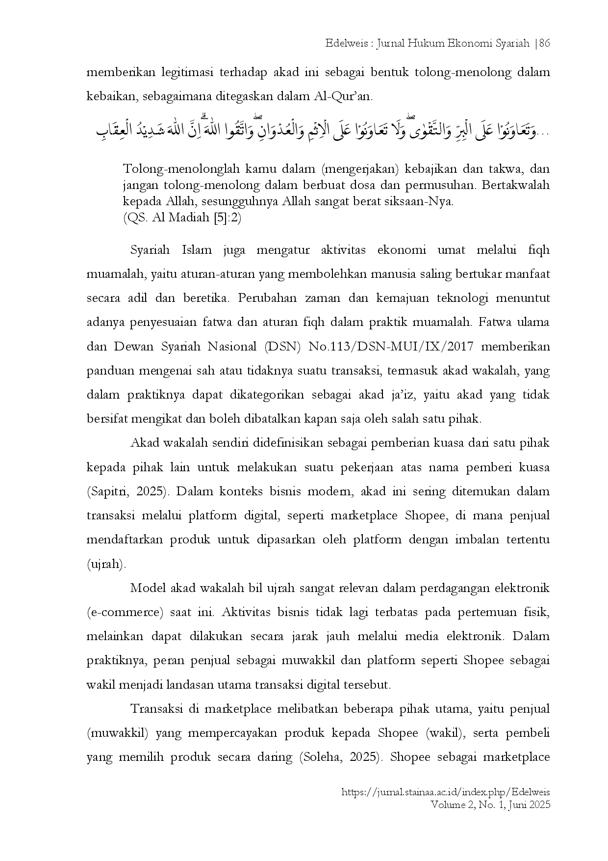 juris Analisis Penerapan Akad Wakalah Bil Ujrah Dalam Transaksi E Commerce Shopee Tinjauan Hukum Ekonomi Syariah
