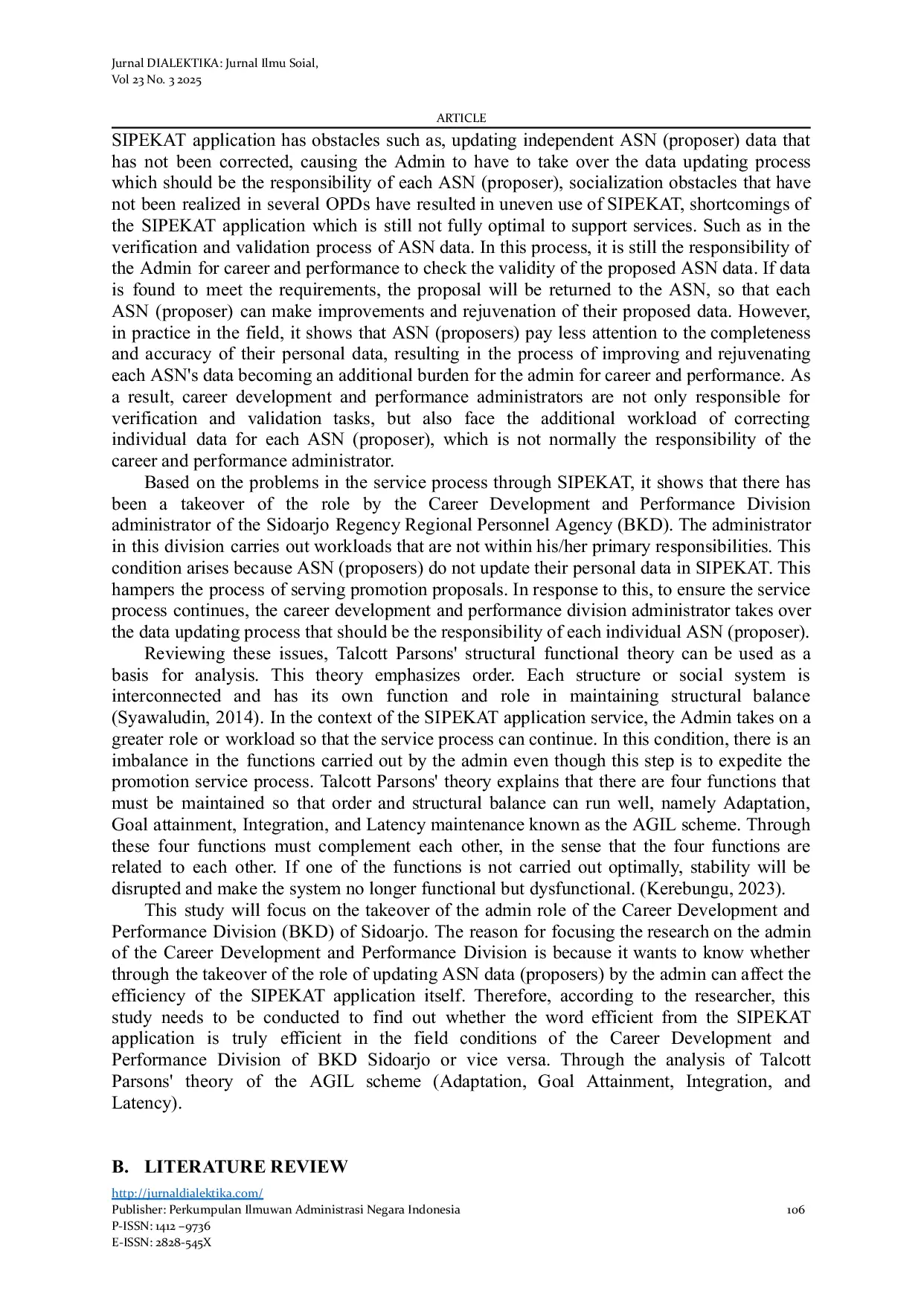 JURIS Sipekat Application as a Personnel Service System Case Study in the Field of Career Development and Performance of the Sidoarjo Regional Personnel Agency